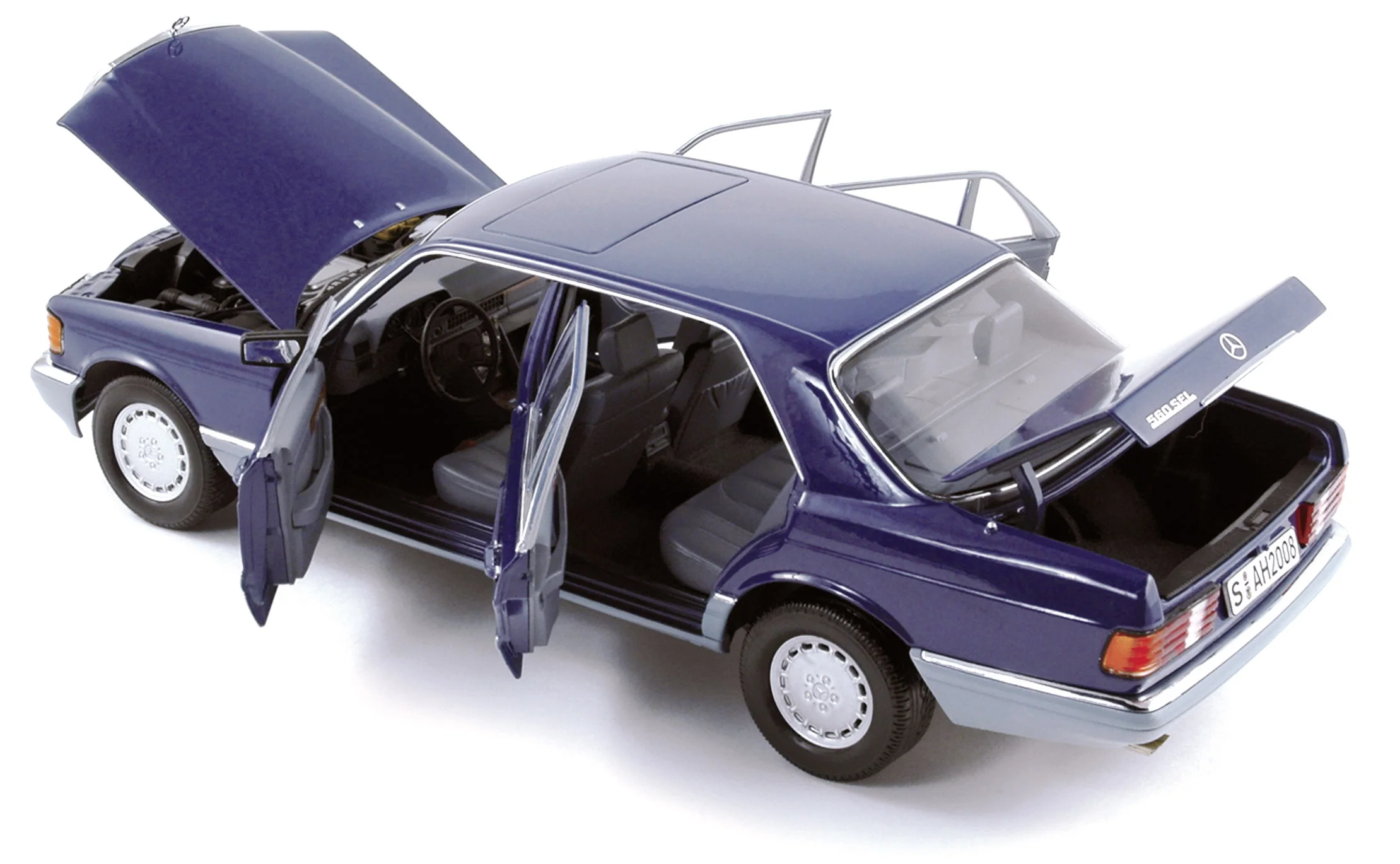 Mercedes-Benz 560 SEL 1985 Bleu 1/18 - Image 2