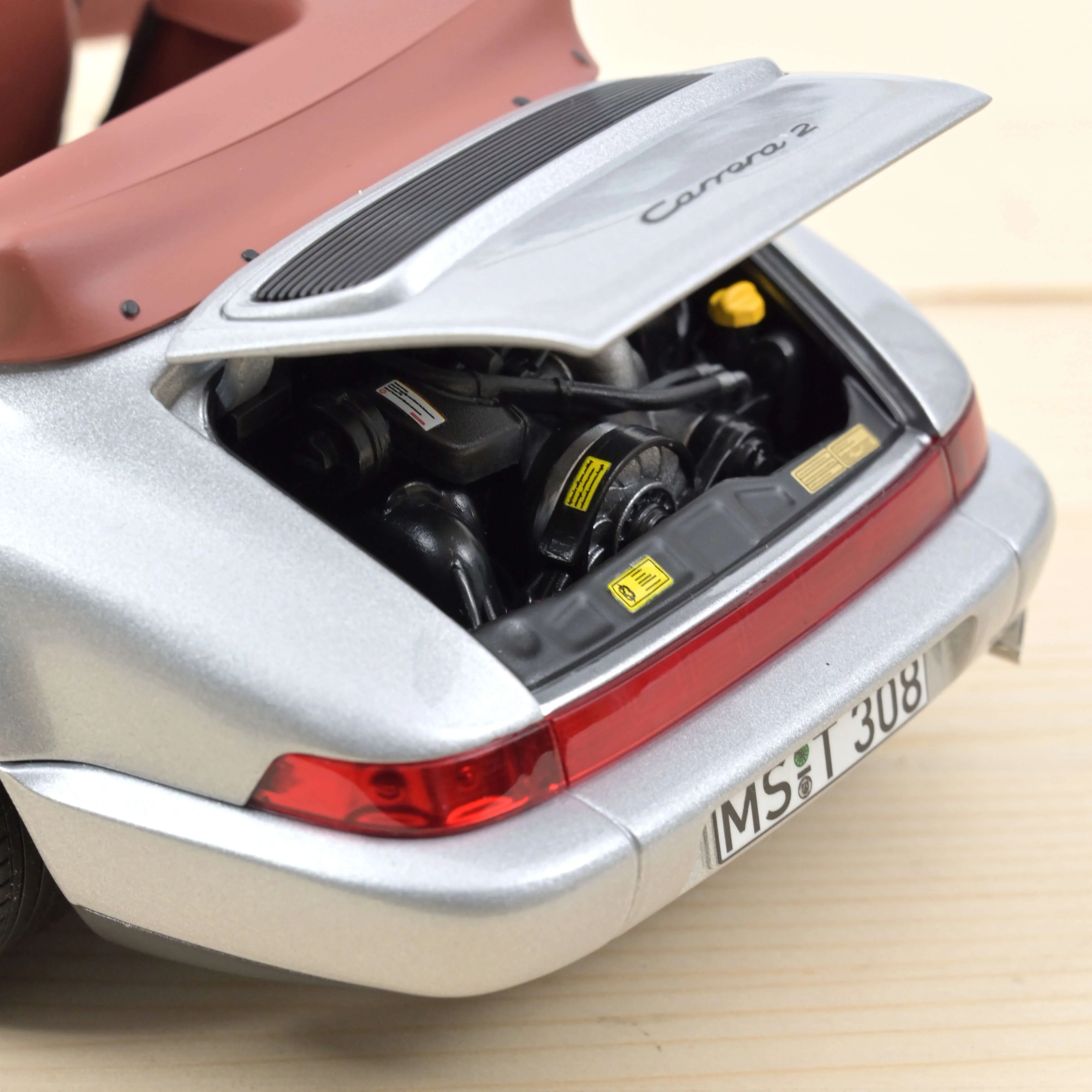 Porsche 911 Carrera 2 Cabriolet 1990 Argent 1/18 - Image 3