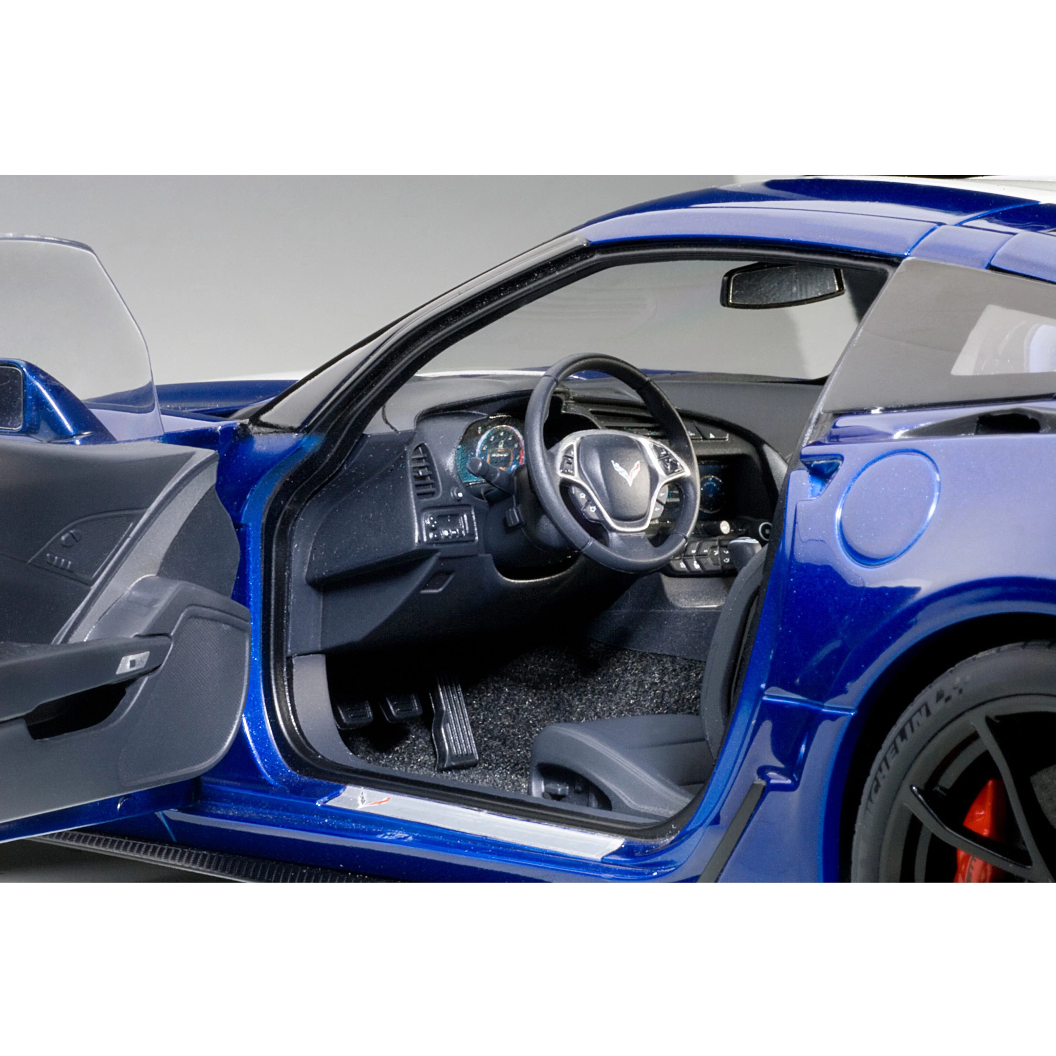 Chevrolet Corvette C7 Grand Sport 2017 Bleu/Bandes blanches 1/18 - Image 4