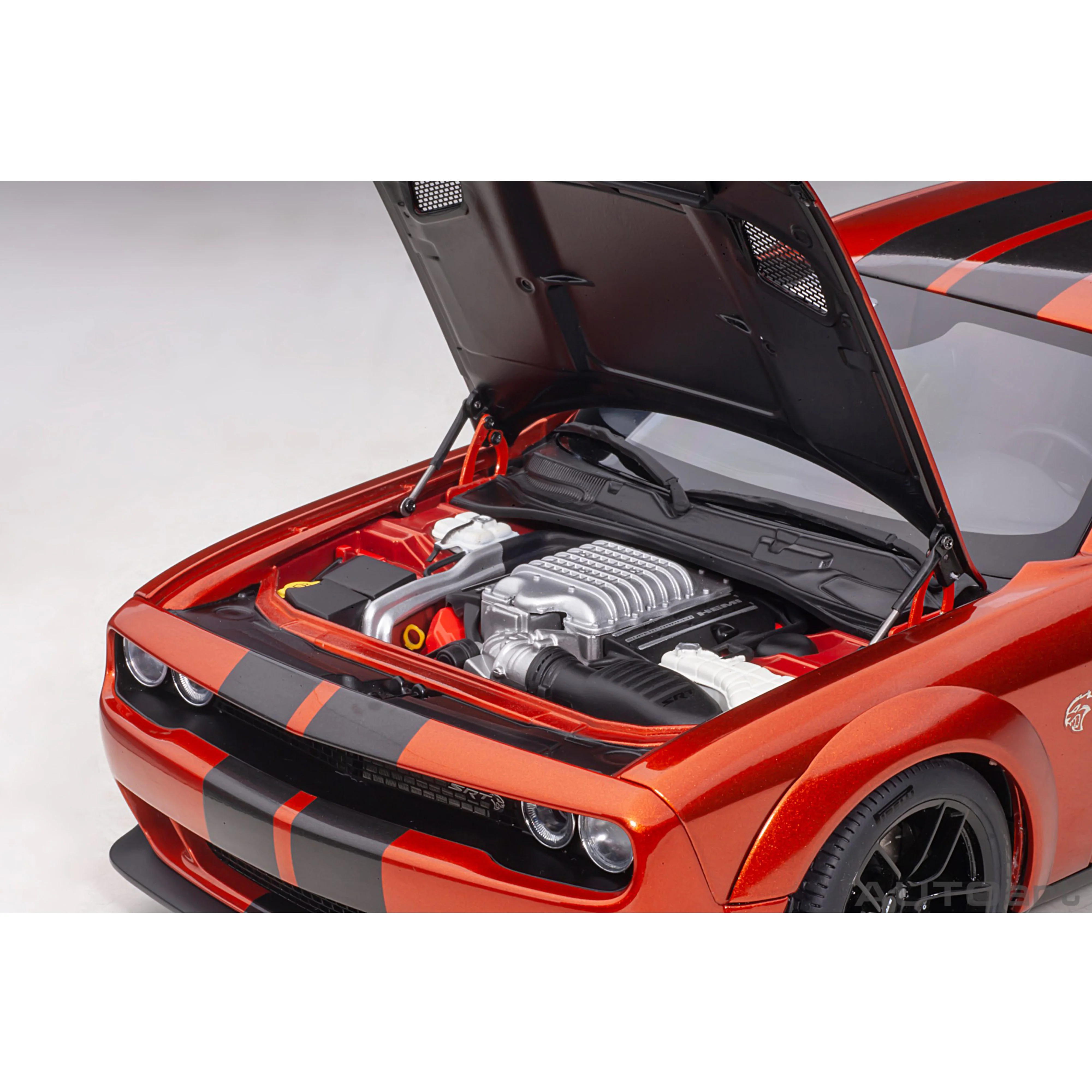Dodge Challenger SRT Hellcat cinnamon/gunmetal stripes 2018 1/18 - Image 5