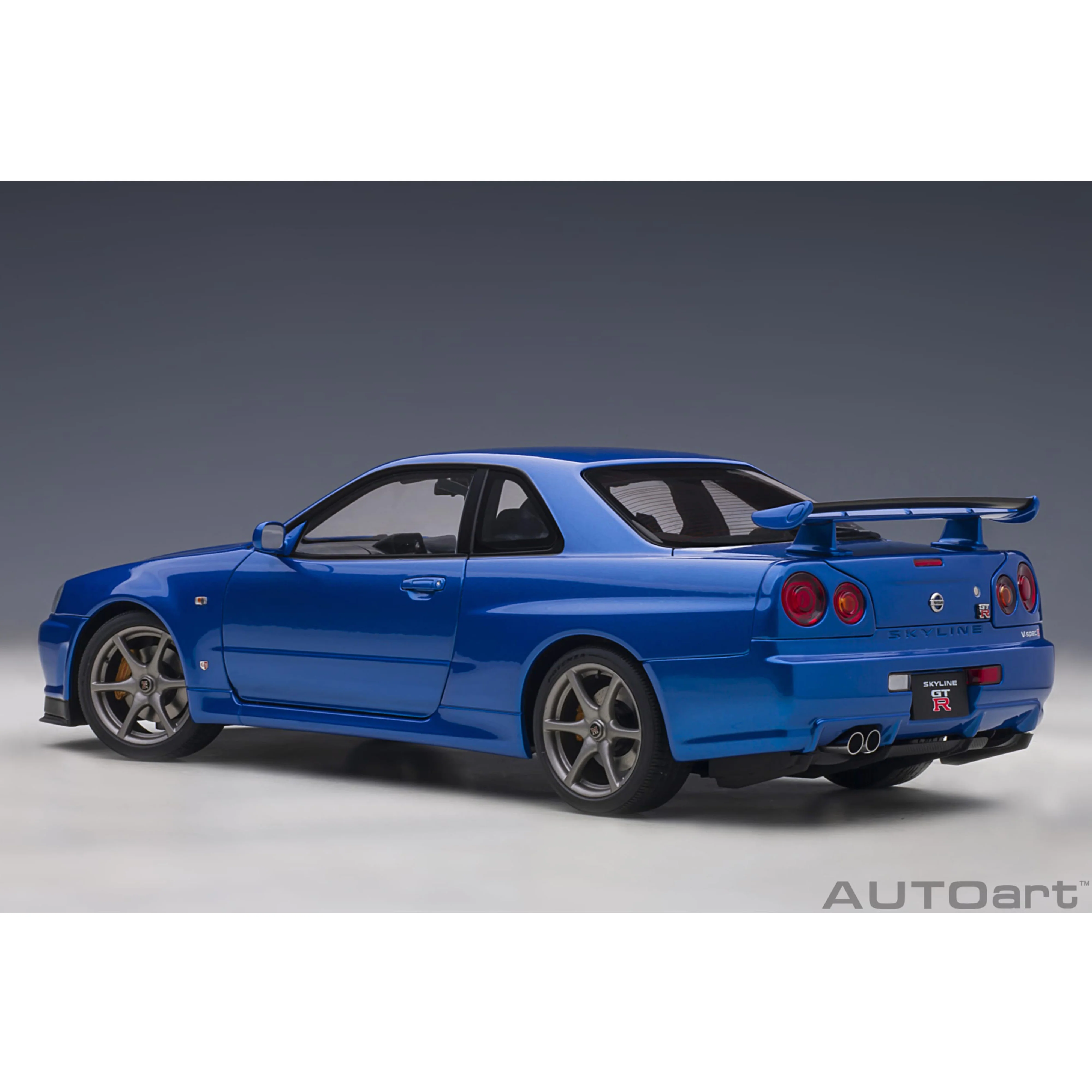 Nissan Skyline GT-R (R34) 2001 V-Spec II Bleu Bayside 1/18 - Image 2