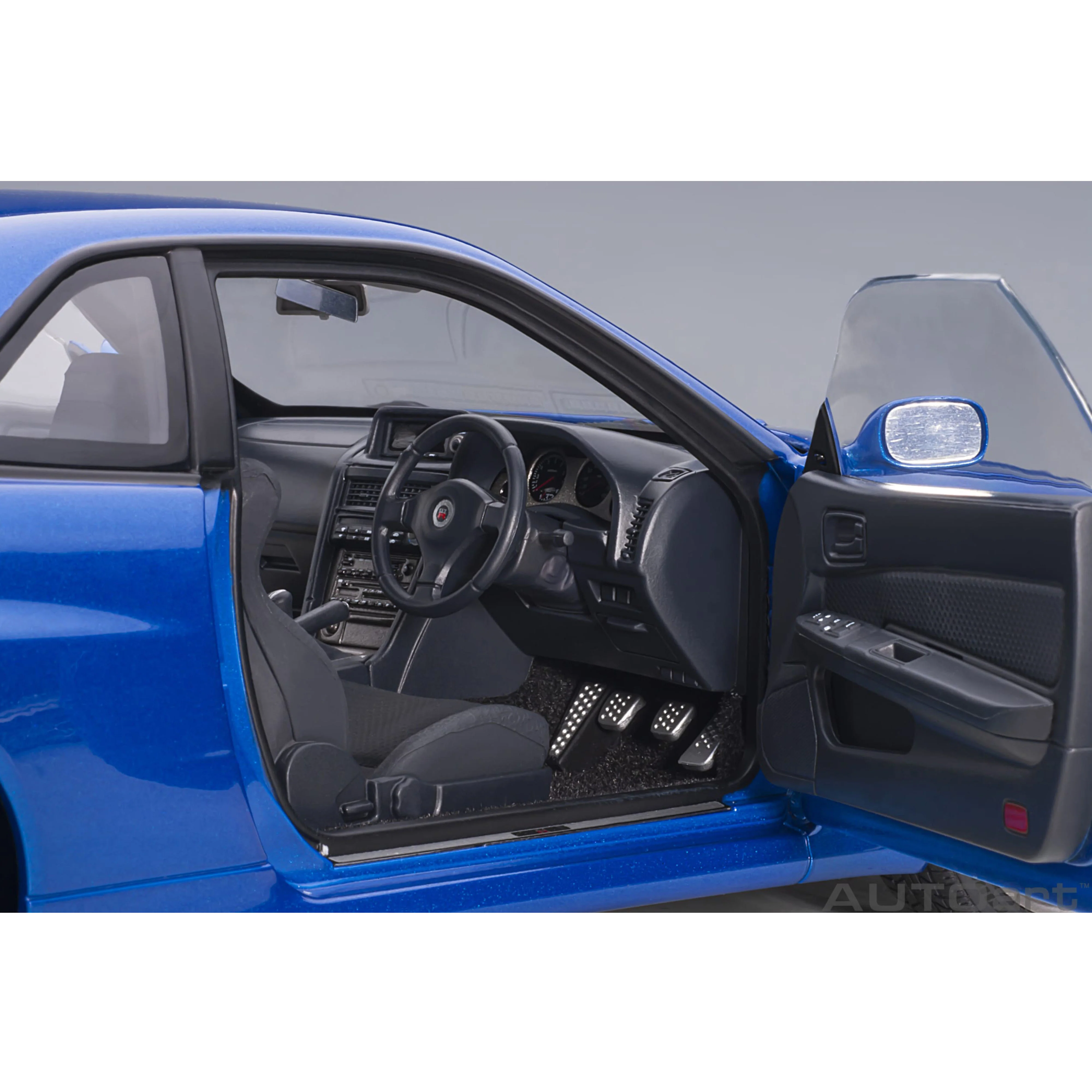 Nissan Skyline GT-R (R34) 2001 V-Spec II Bleu Bayside 1/18 - Image 4