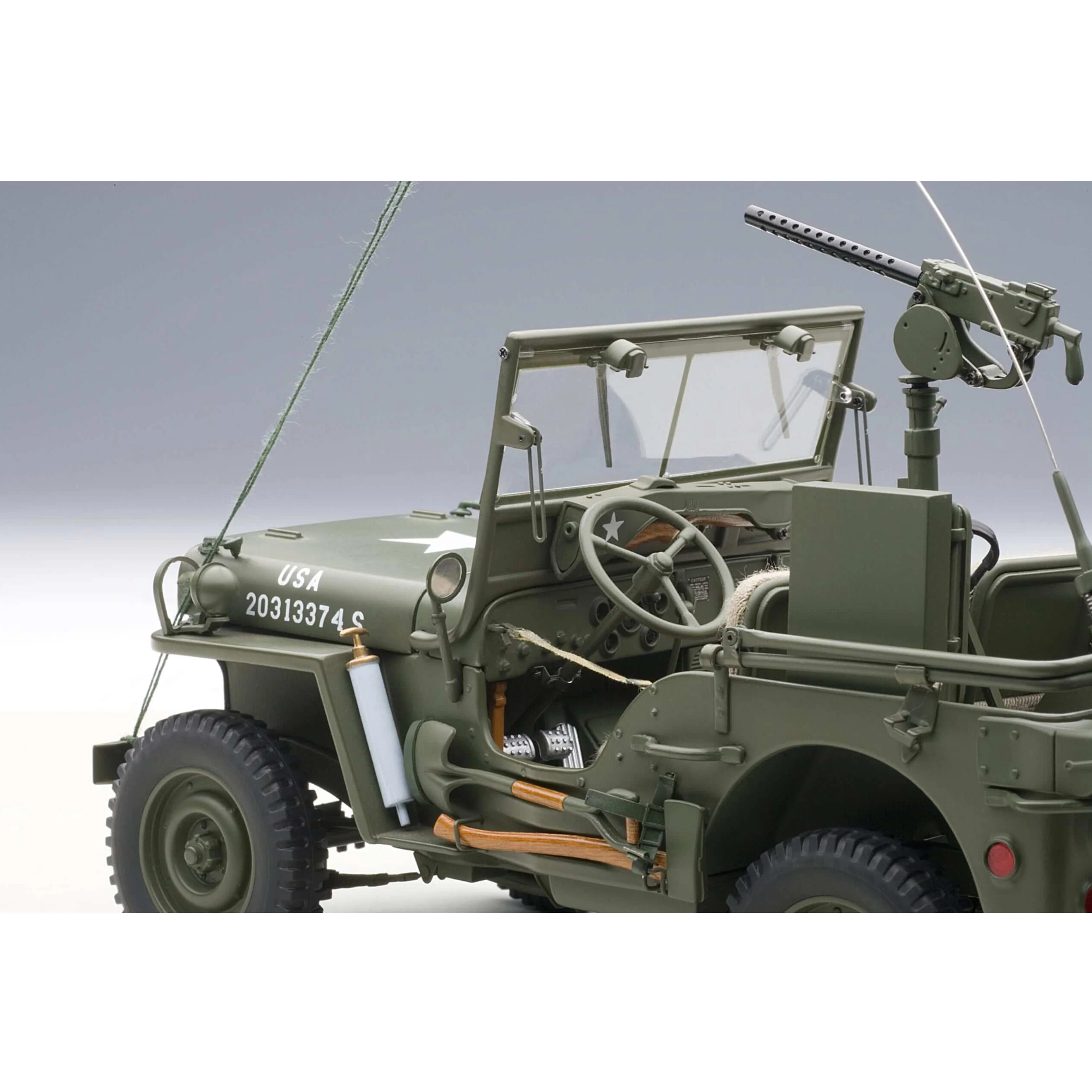 Jeep Willys avec remorque Vert Armée 1943 1/18 - Image 5