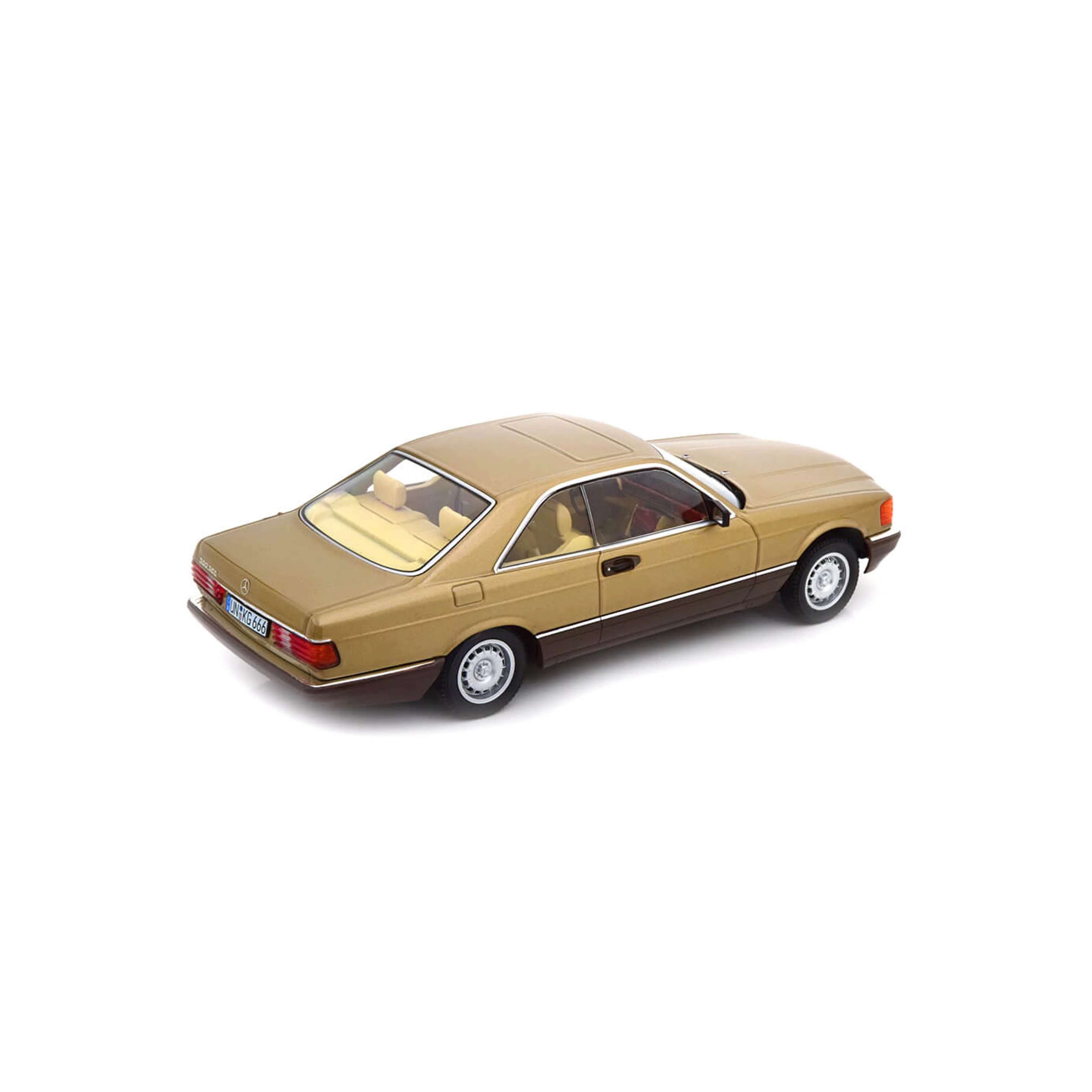 Mercedes 500 SEC C126 1987 Or Métallique 1/18 - Image 2