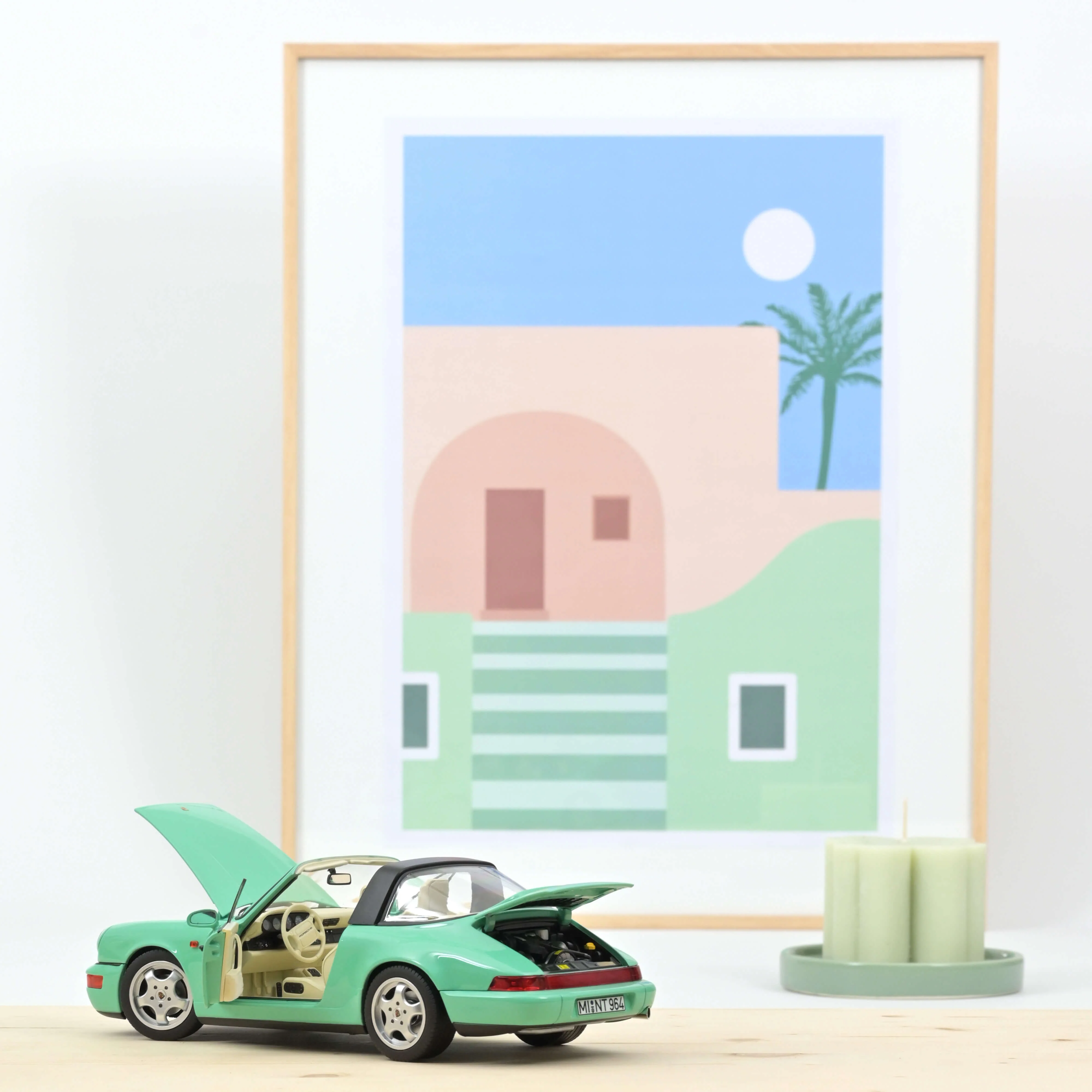 Porsche 911 Carrera 4 Targa 1991 Vert 1/18 - 200pcs - Image 3