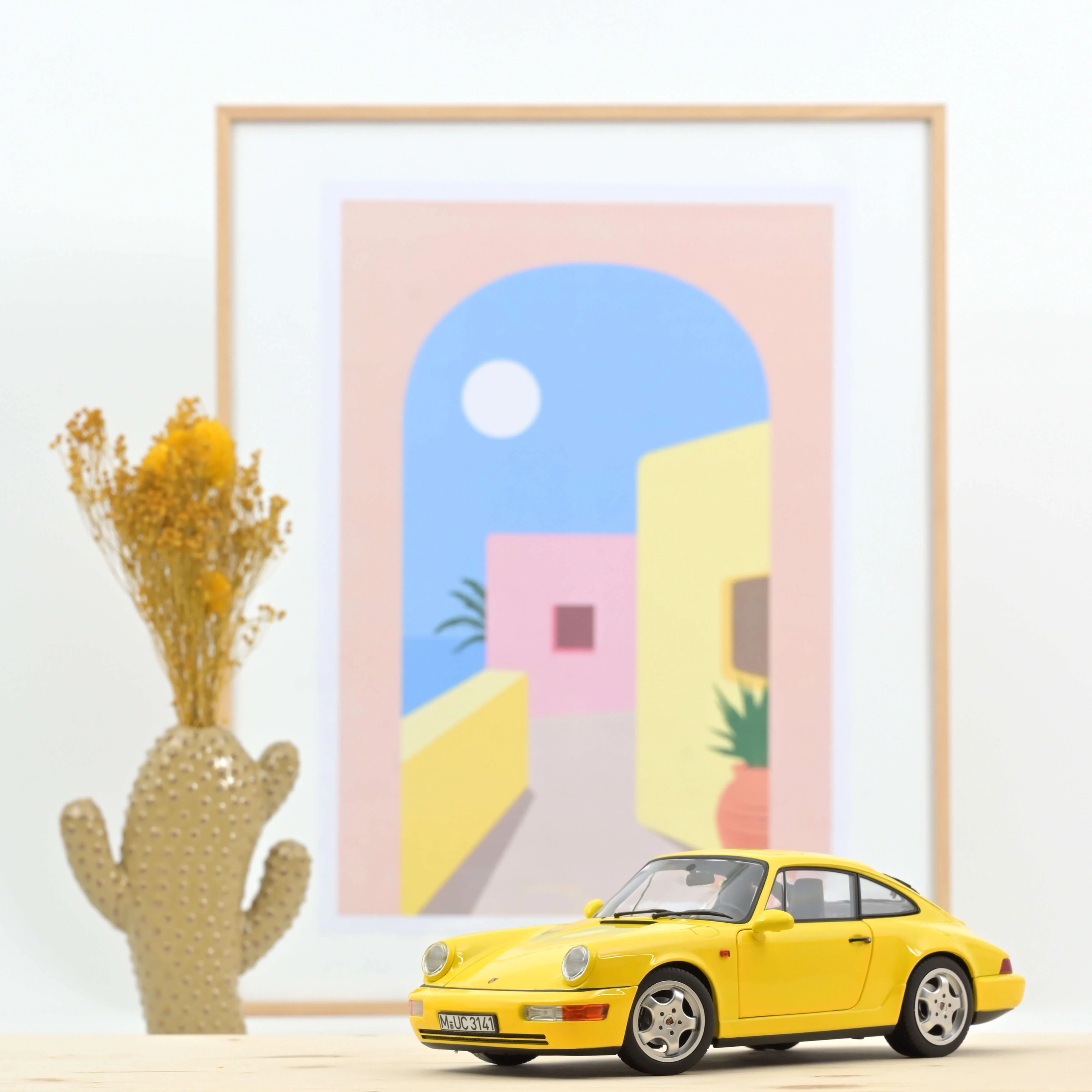Porsche 911 Carrera 2 1992 Jaune 1/18