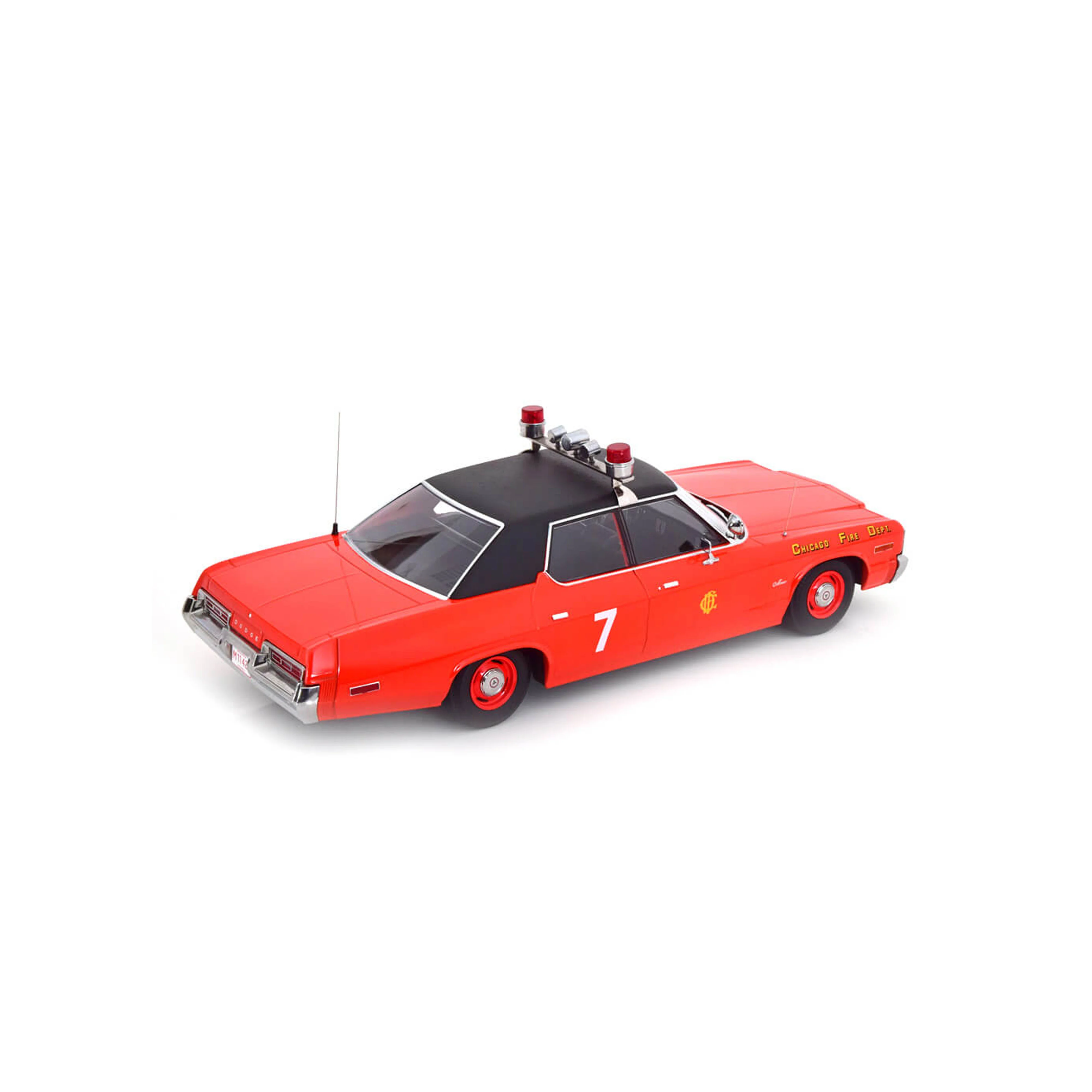 Dodge Monaco 1974 Chicago Fire Dpt Rouge/Noir 1/18 - Image 2