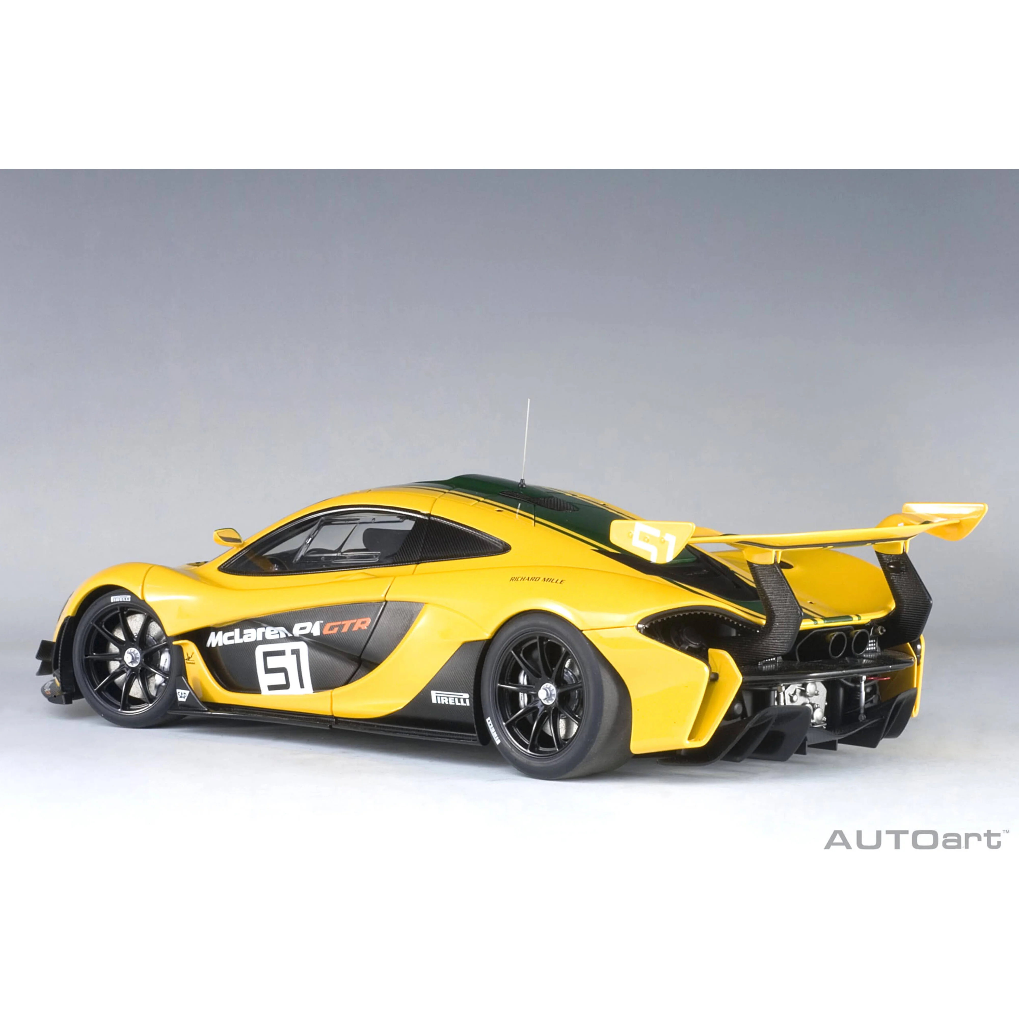 McLaren P1 GTR Jaune/Bandes Vertes N°51 1/18 - Image 2