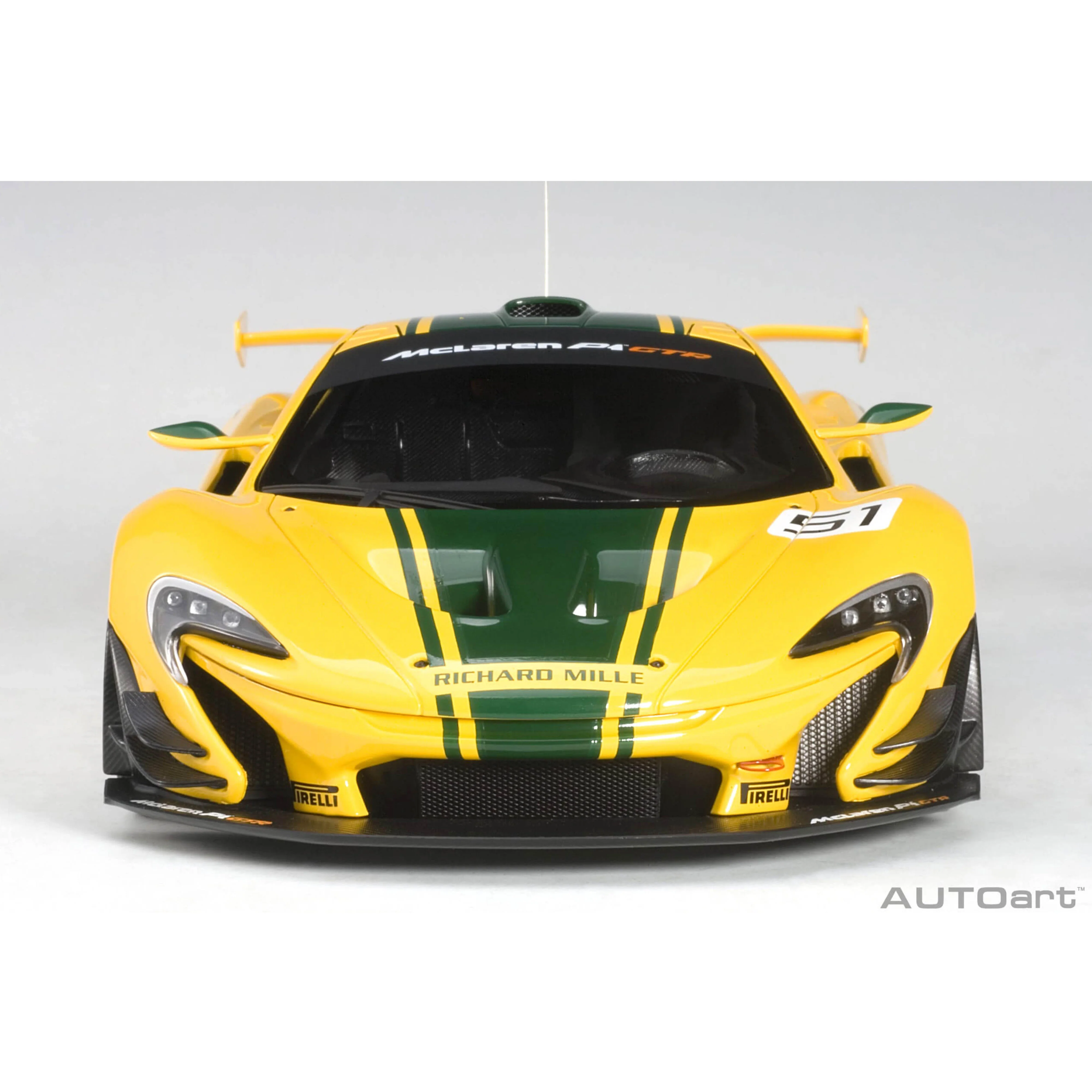 McLaren P1 GTR Jaune/Bandes Vertes N°51 1/18 - Image 3