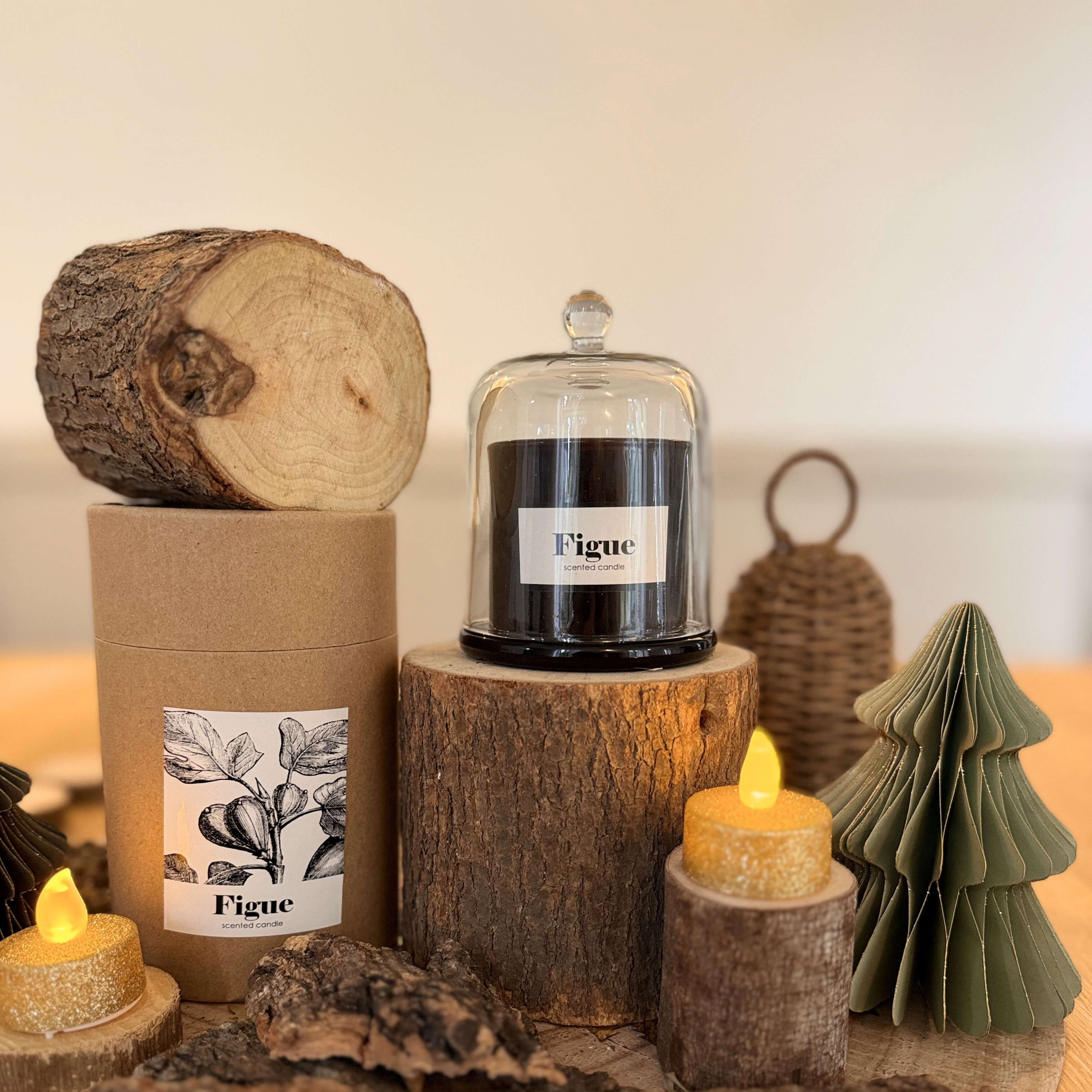 Mini-bougie cloche figue boisée ambre