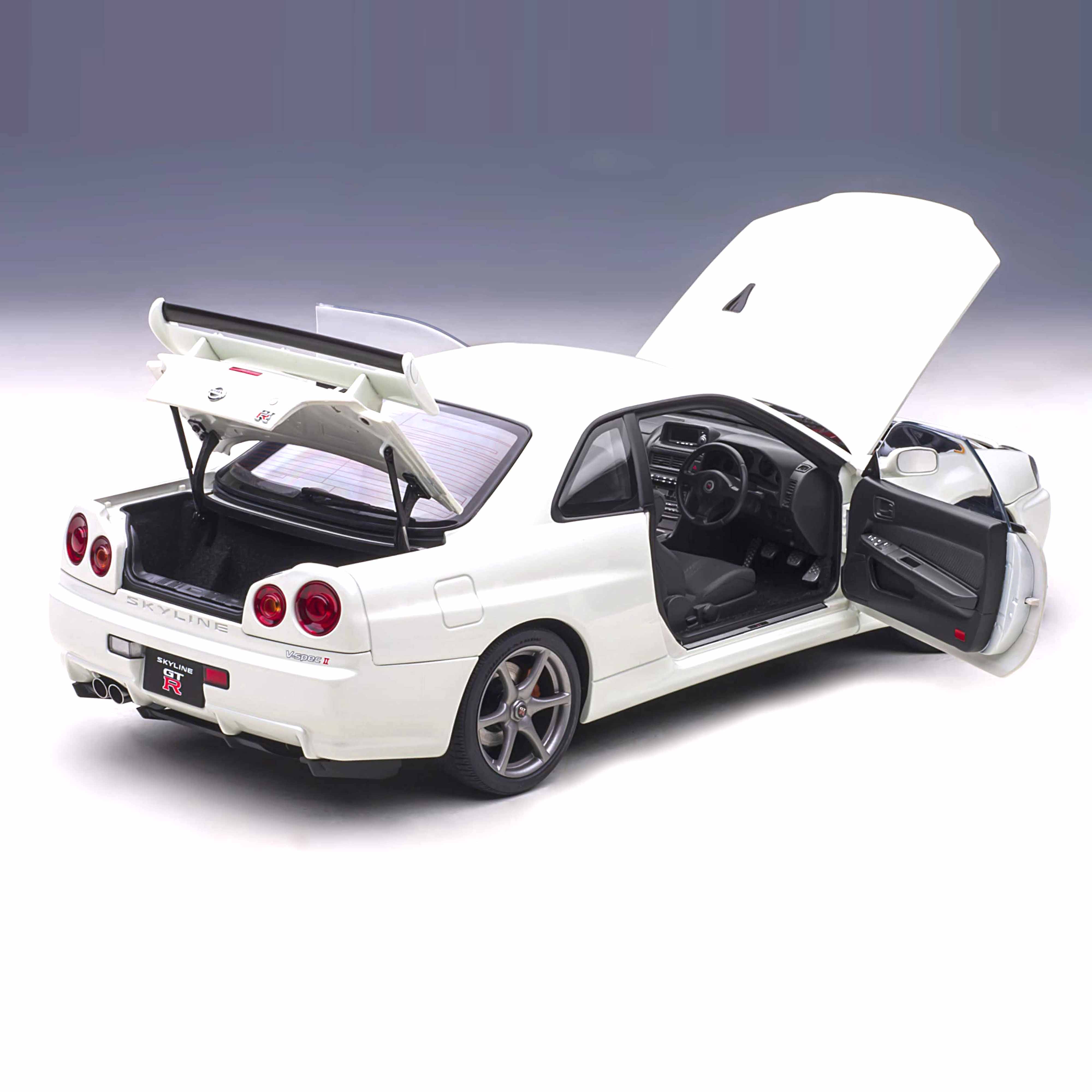 Nissan Skyline GT-R (R34) V-Spec II Blanc nacré1/18 - Image 8