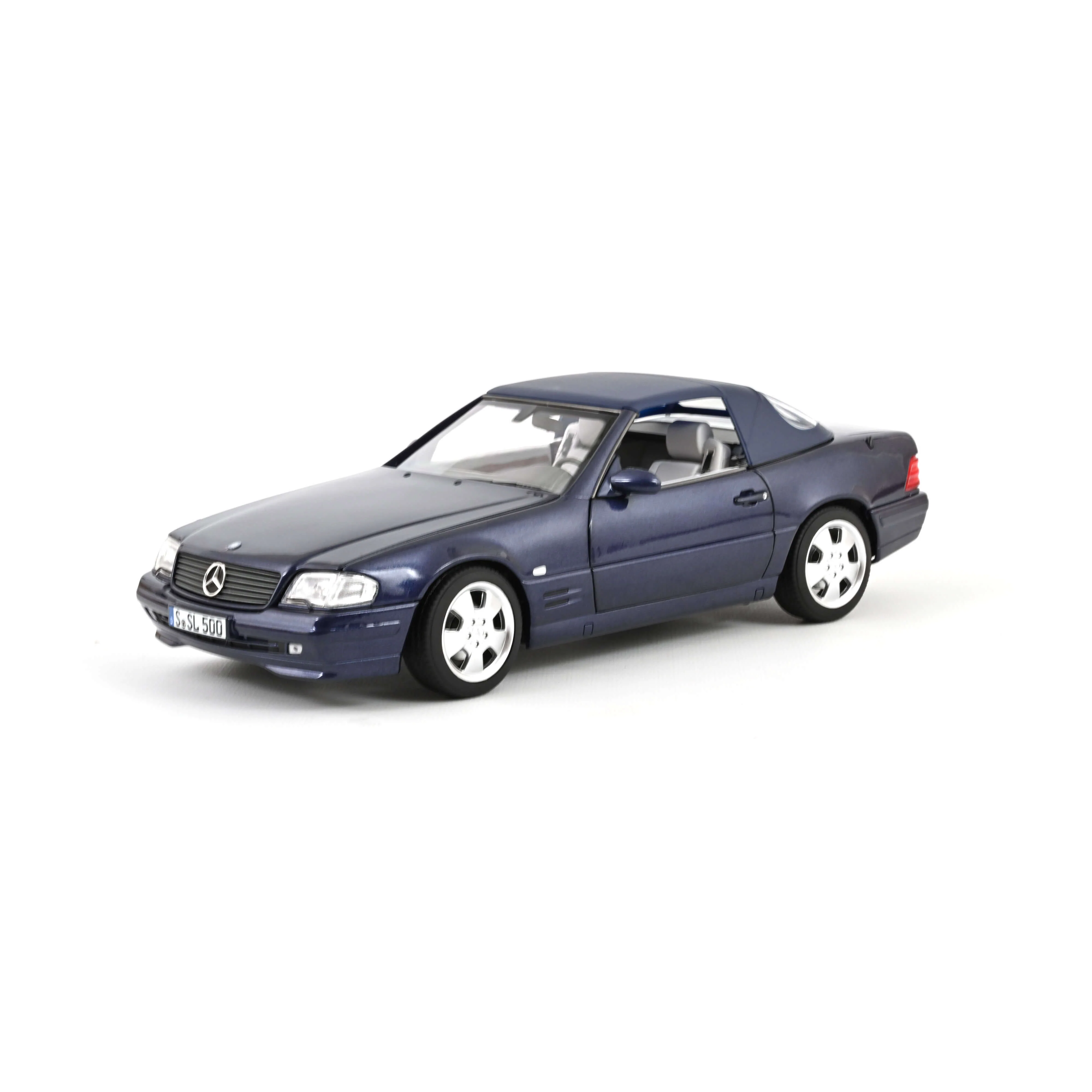 Mercedes-Benz SL 500 1999 Bleu foncé métallisé 1/18 - Image 3