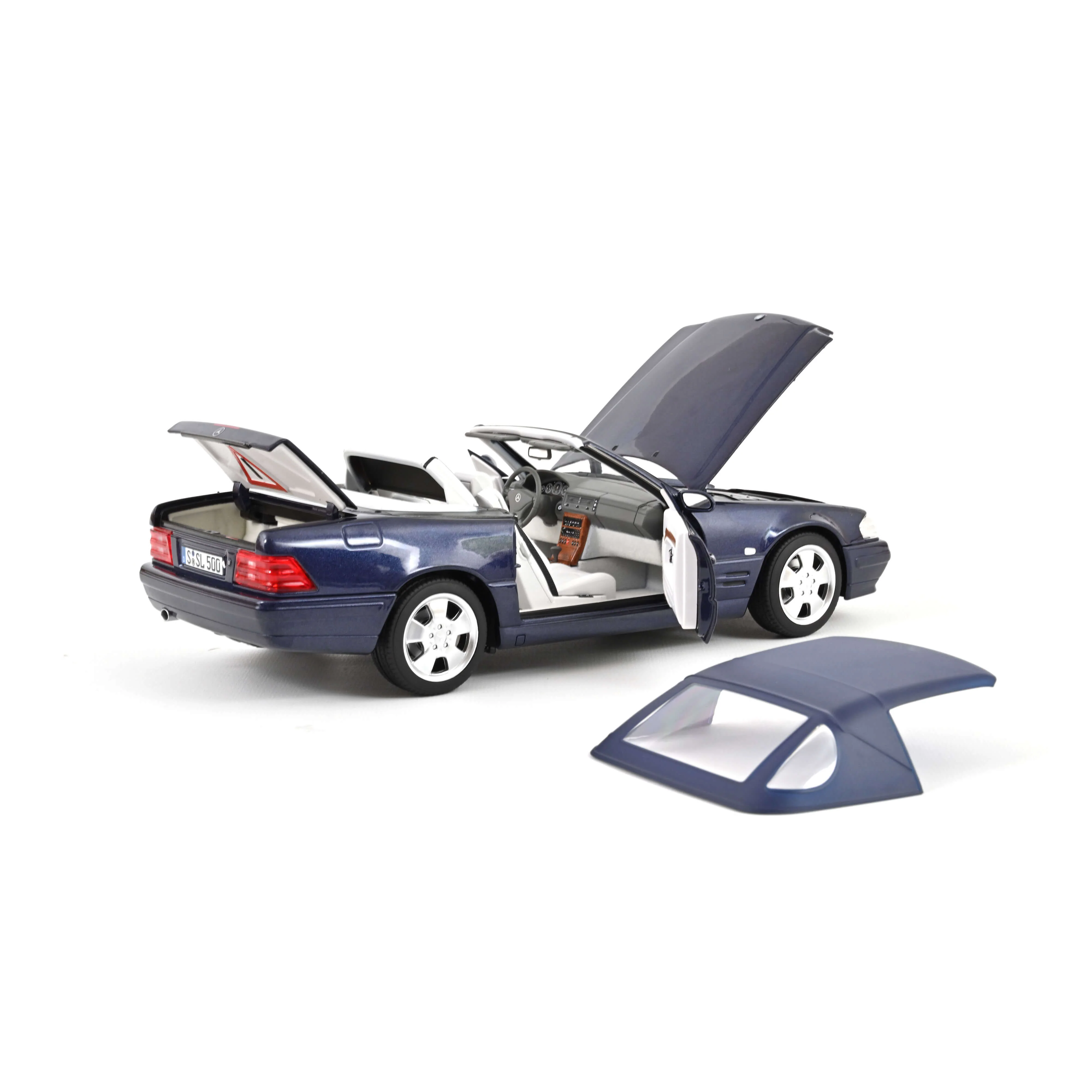 Mercedes-Benz SL 500 1999 Bleu foncé métallisé 1/18 - Image 6