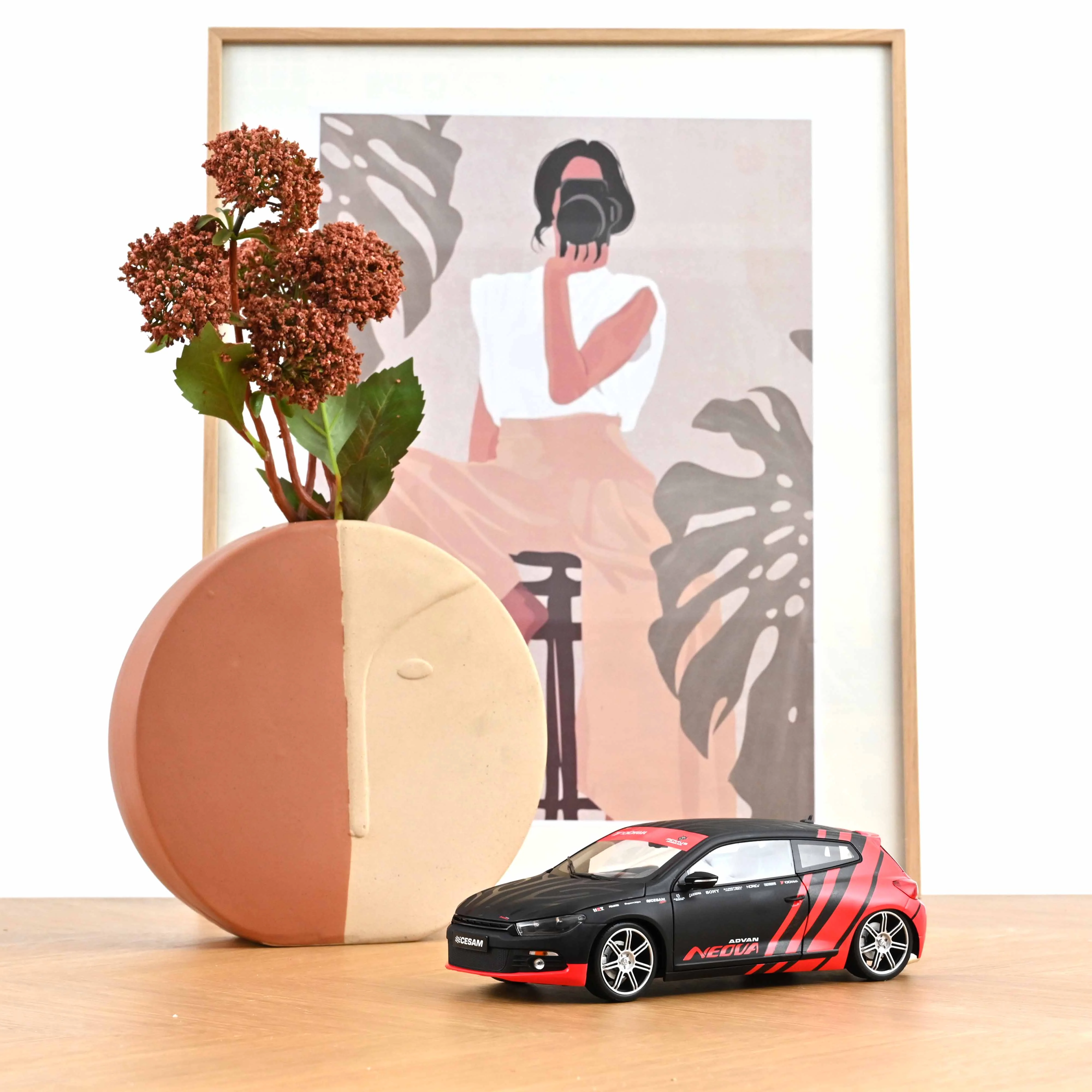VW Scirocco CESAM PTRS 2009 Noir/Rouge 1/18