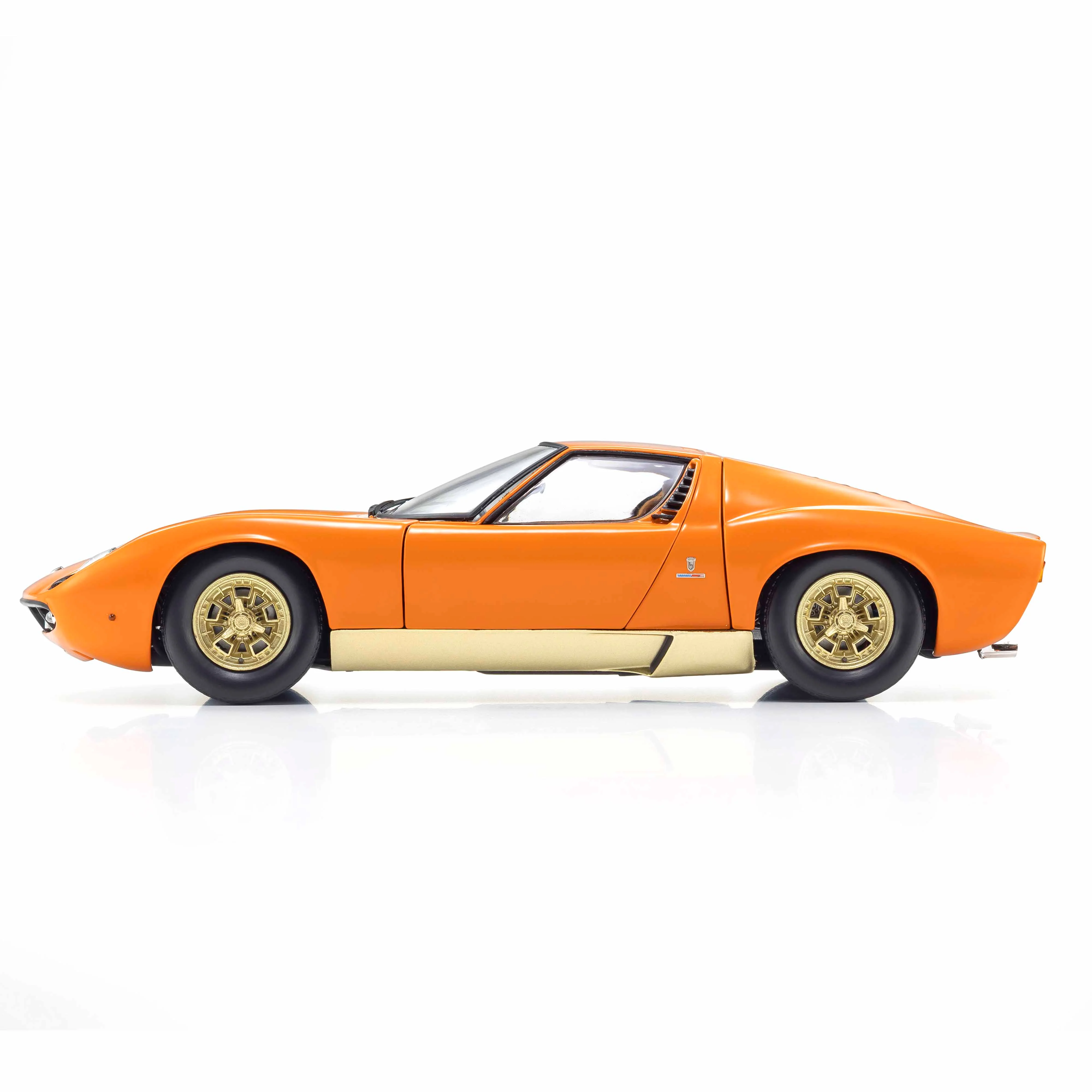 Lamborghini Miura P400 Orange/Or (Intérieur Marron) 1/18 - Image 3