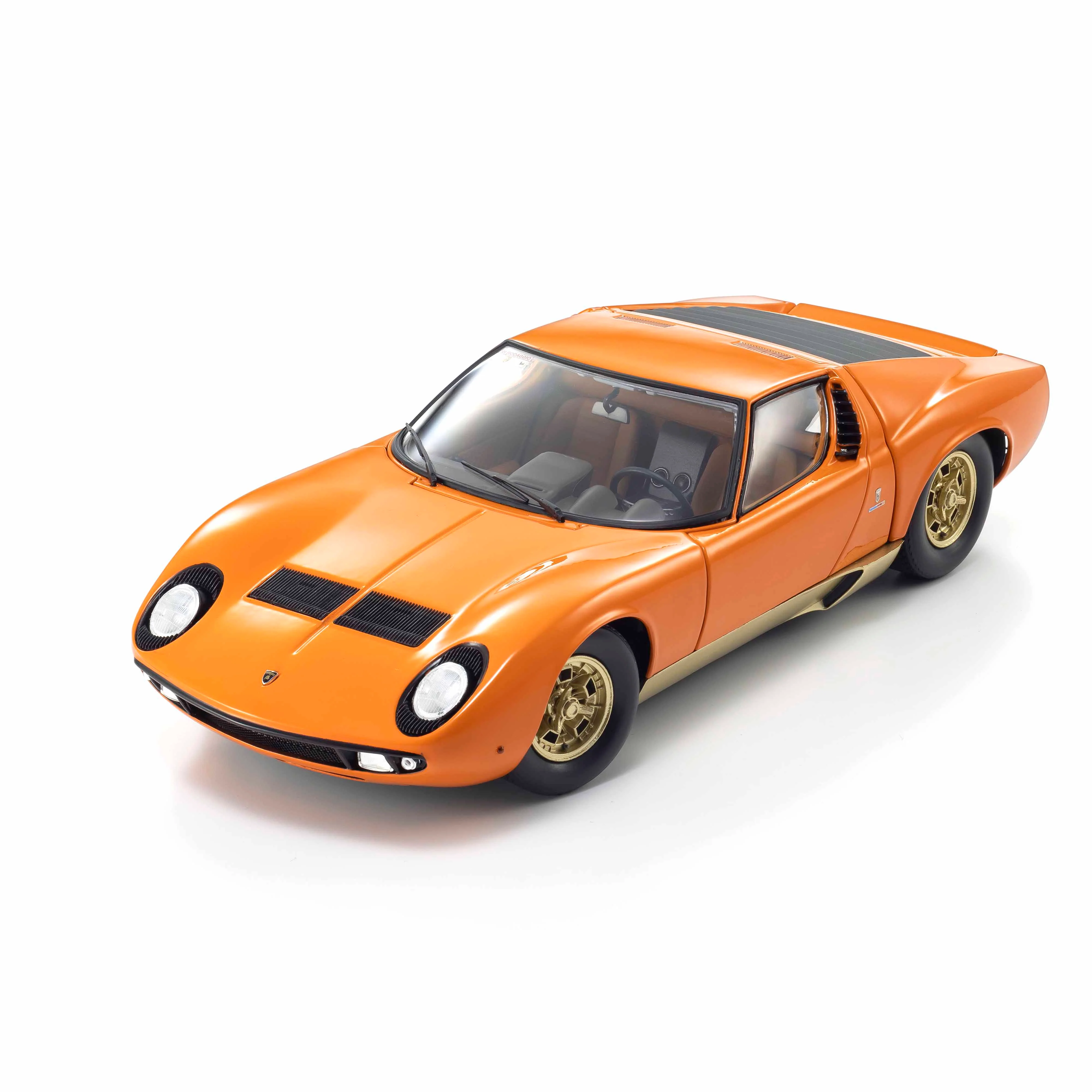 Lamborghini Miura P400 Orange/Or (Intérieur Marron) 1/18 - Image 4