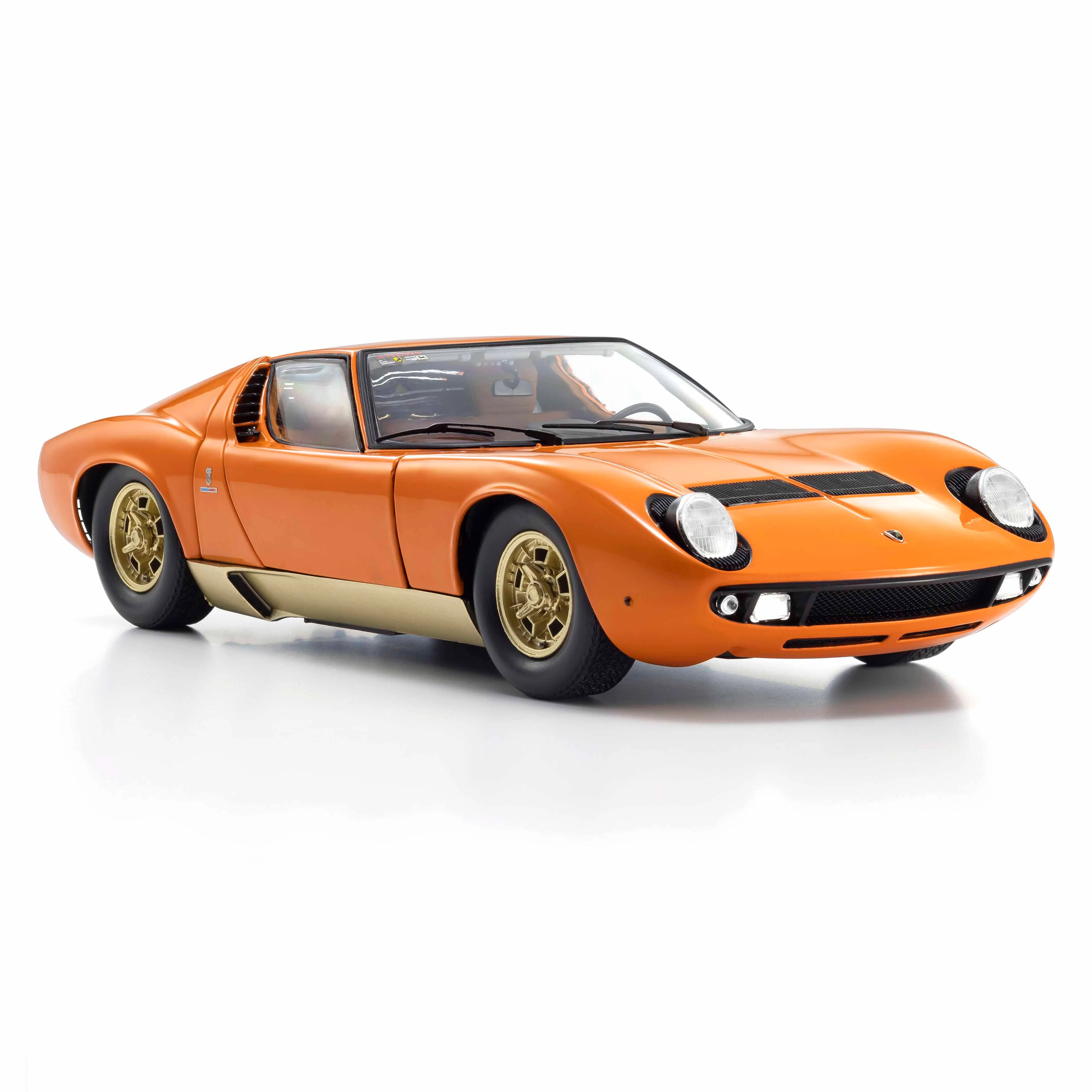 Lamborghini Miura P400 Orange/Or (Intérieur Marron) 1/18 - Image 5