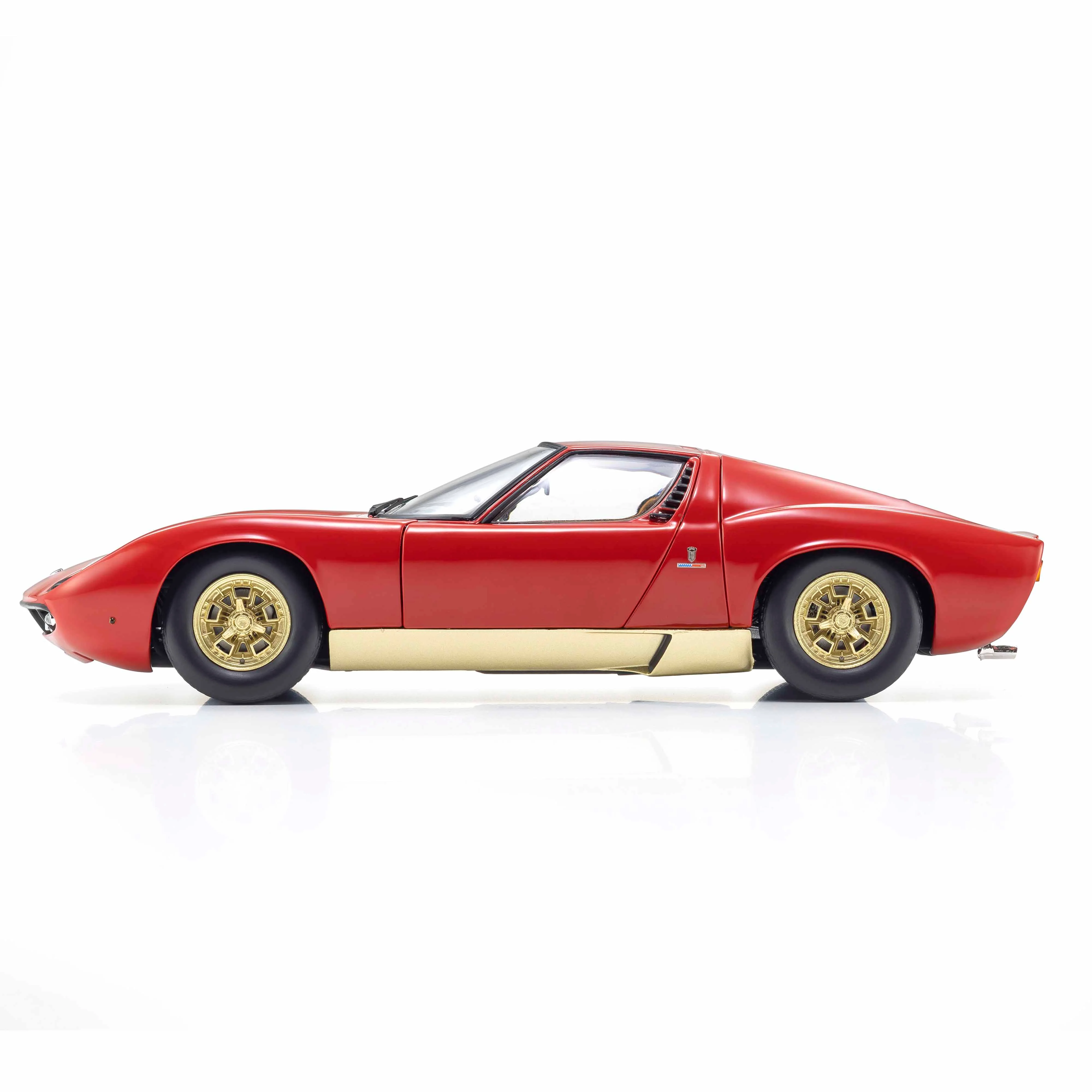 Lamborghini Miura P400 Rouge/Or (Intérieur Marron) 1/18 - Image 3
