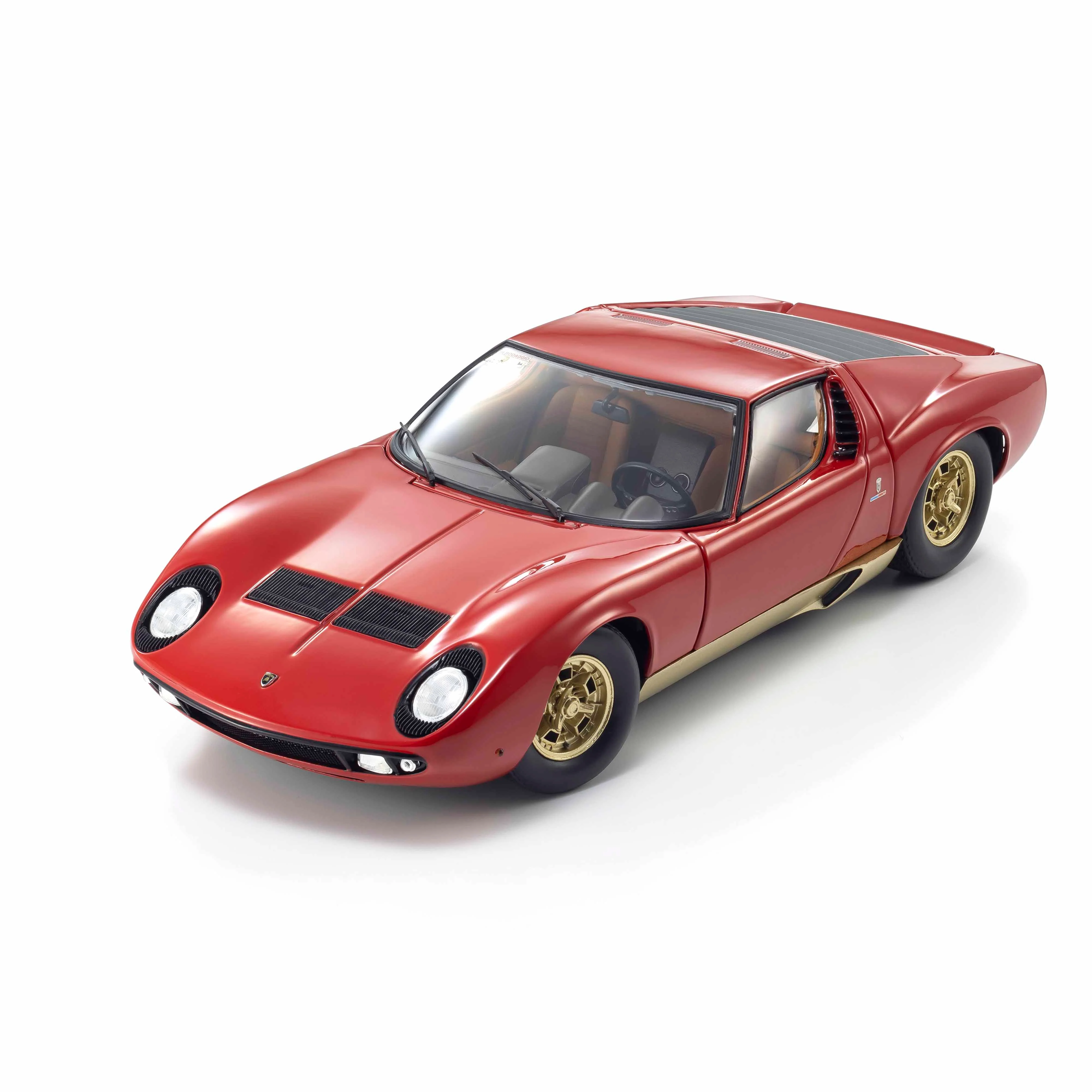 Lamborghini Miura P400 Rouge/Or (Intérieur Marron) 1/18 - Image 4