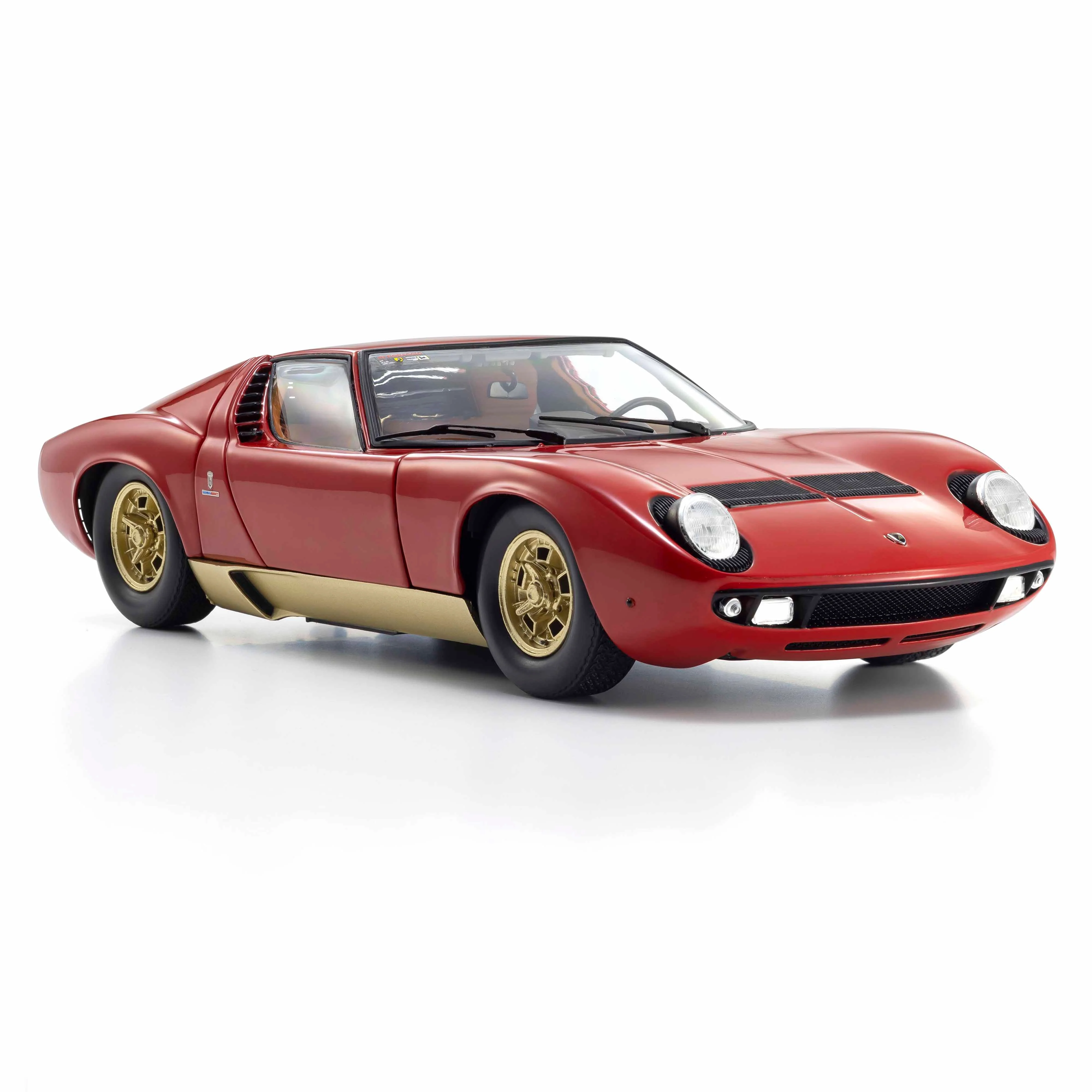 Lamborghini Miura P400 Rouge/Or (Intérieur Marron) 1/18 - Image 5