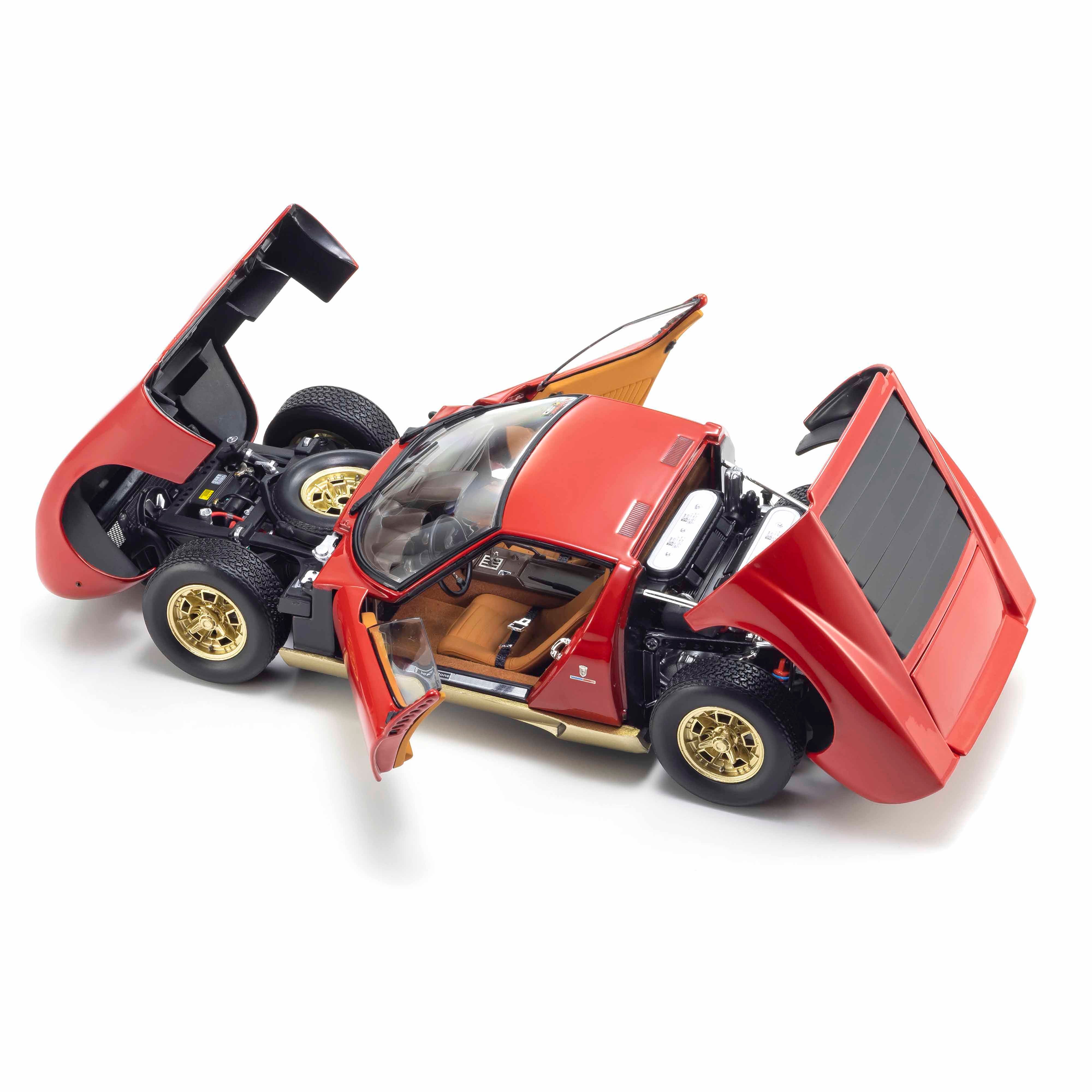 Lamborghini Miura P400 Rouge/Or (Intérieur Marron) 1/18 - Image 9