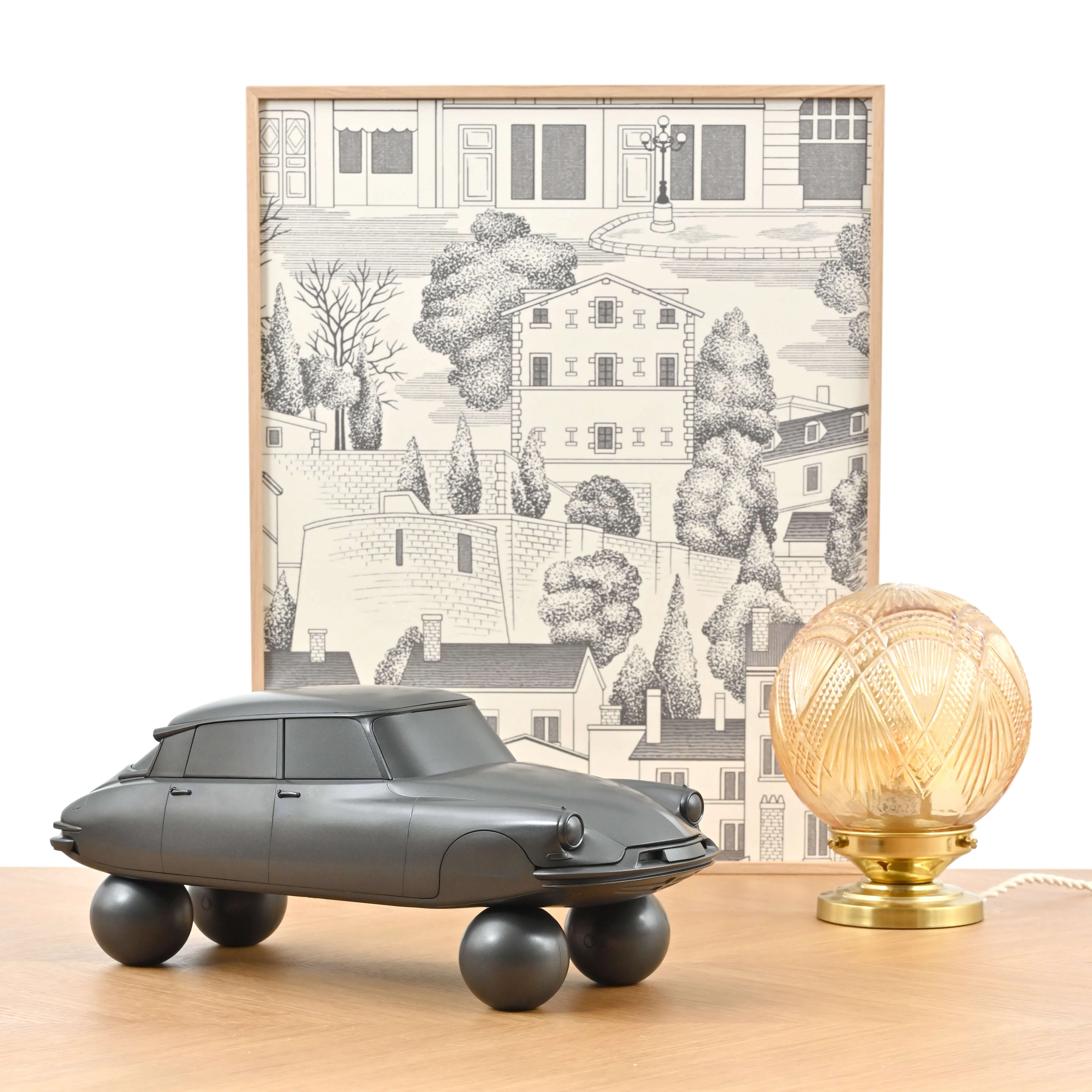 Citroën DS 19 sur ballons 1959 Sculpture Gris Mat 1/12 - 100pcs
