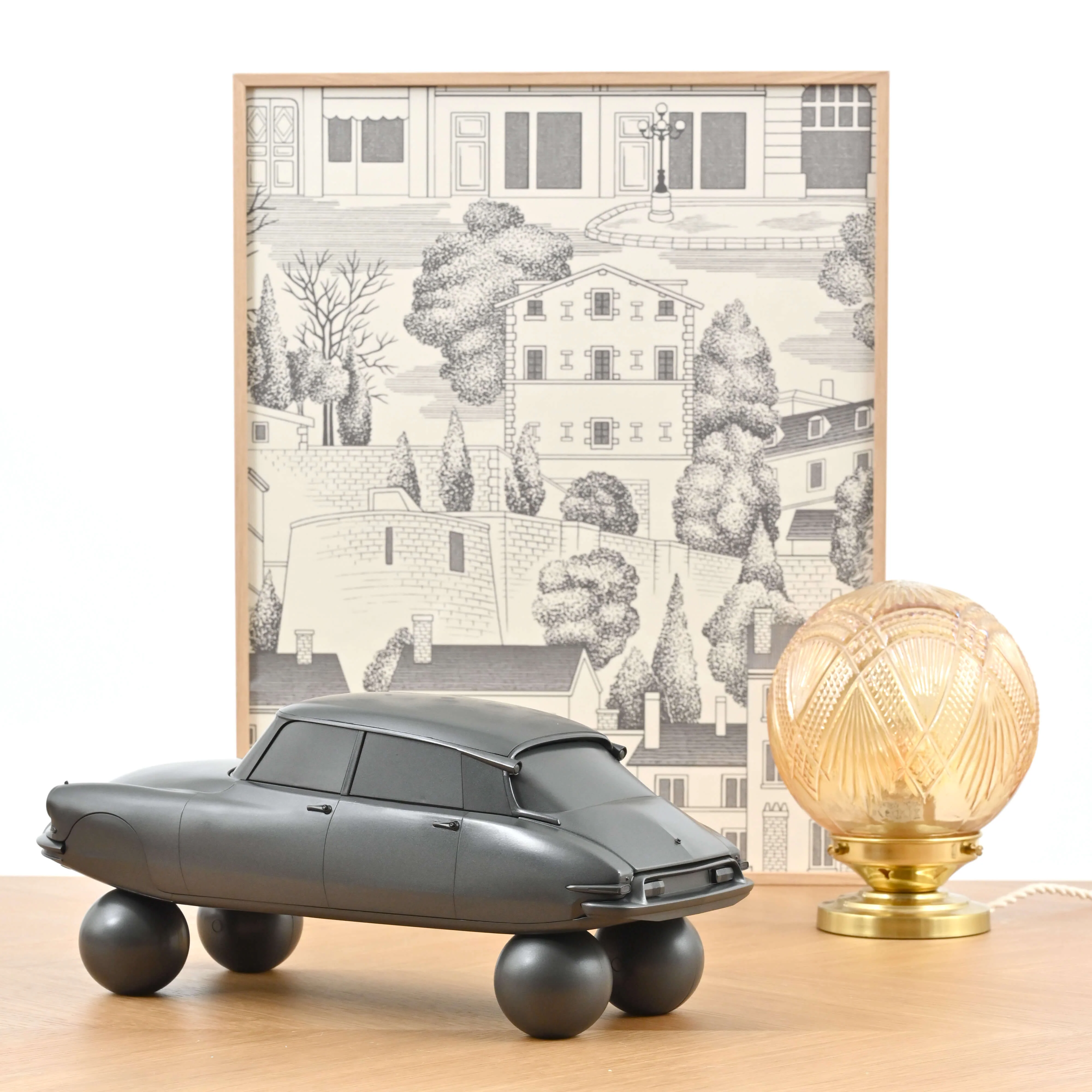 Citroën DS 19 sur ballons 1959 Sculpture Gris Mat 1/12 - 100pcs - Image 2