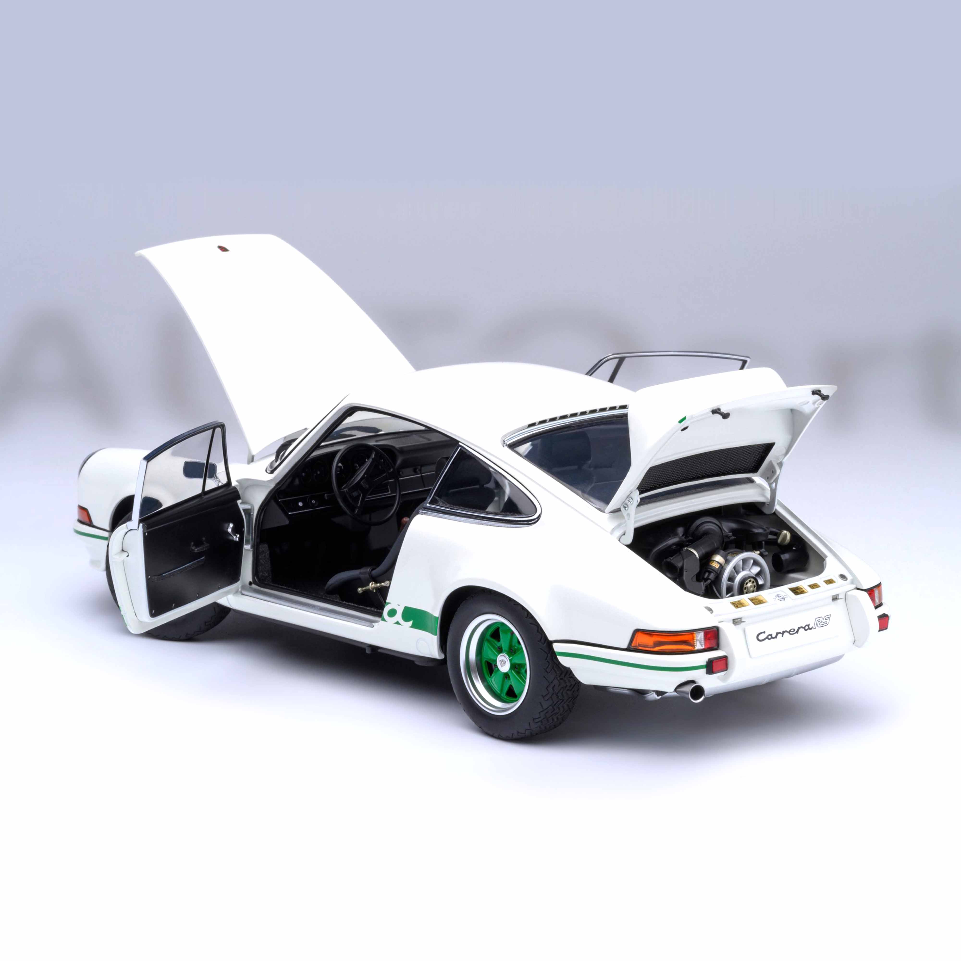 Porsche 911 Carrera 2.7 RS (Grand Prix blanc avec bandes vertes) 1/18 - Image 15