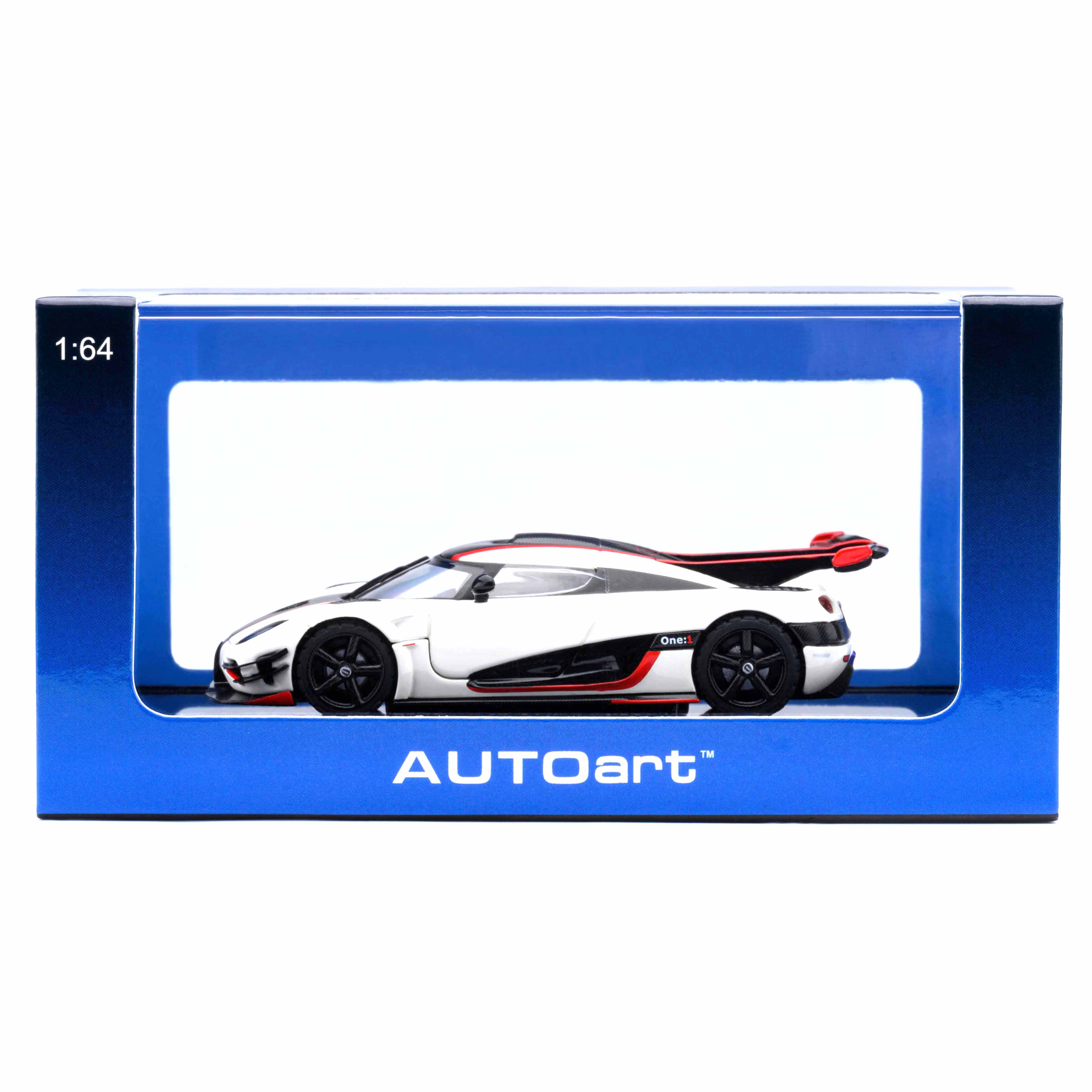 Koenigsegg One : 1 Blanc galet/Noir carbone/Accents rouges 1/64 - Image 11