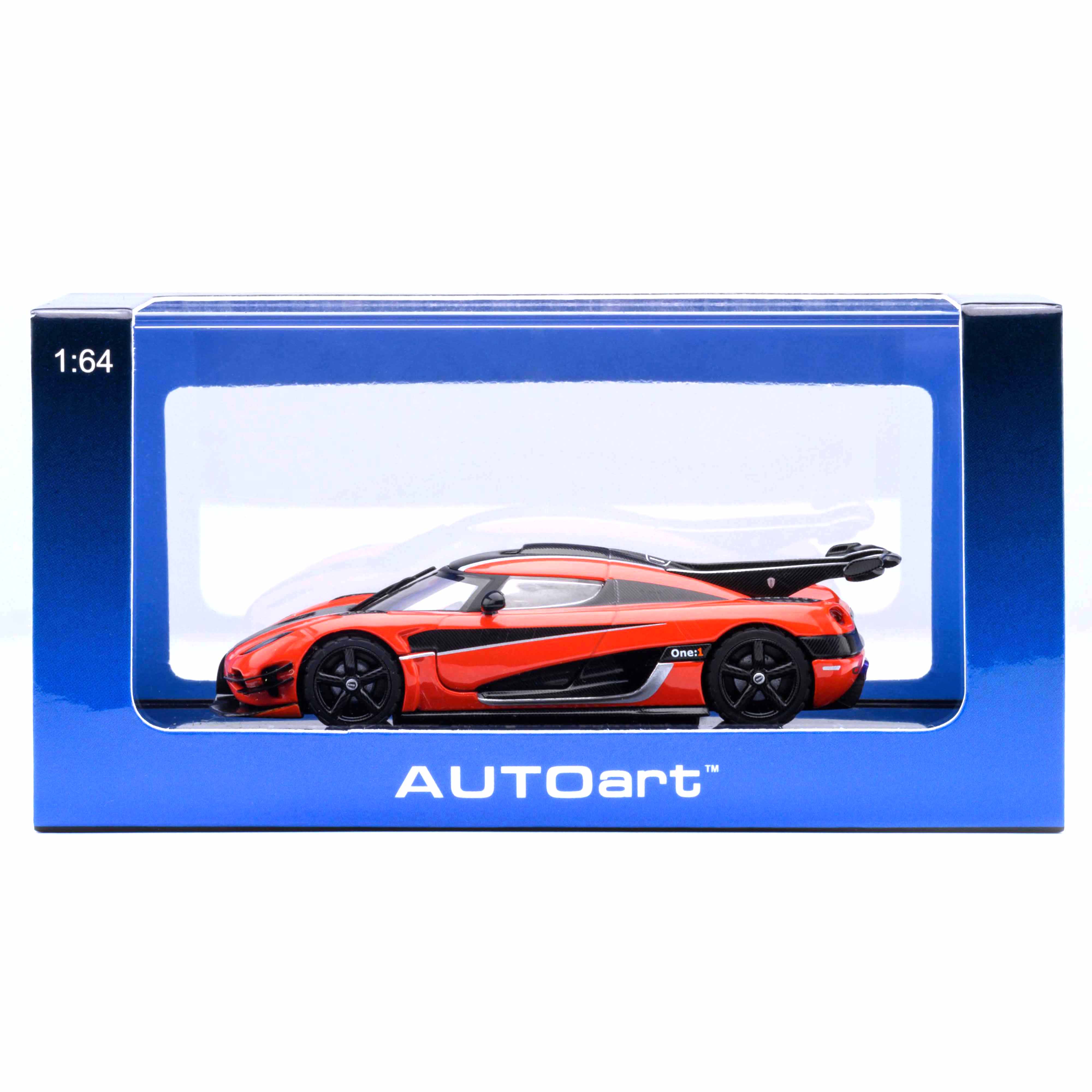 Koenigsegg One : 1 Orange lave/Fibre de carbone/Bandes argentées 1/64 - Image 11
