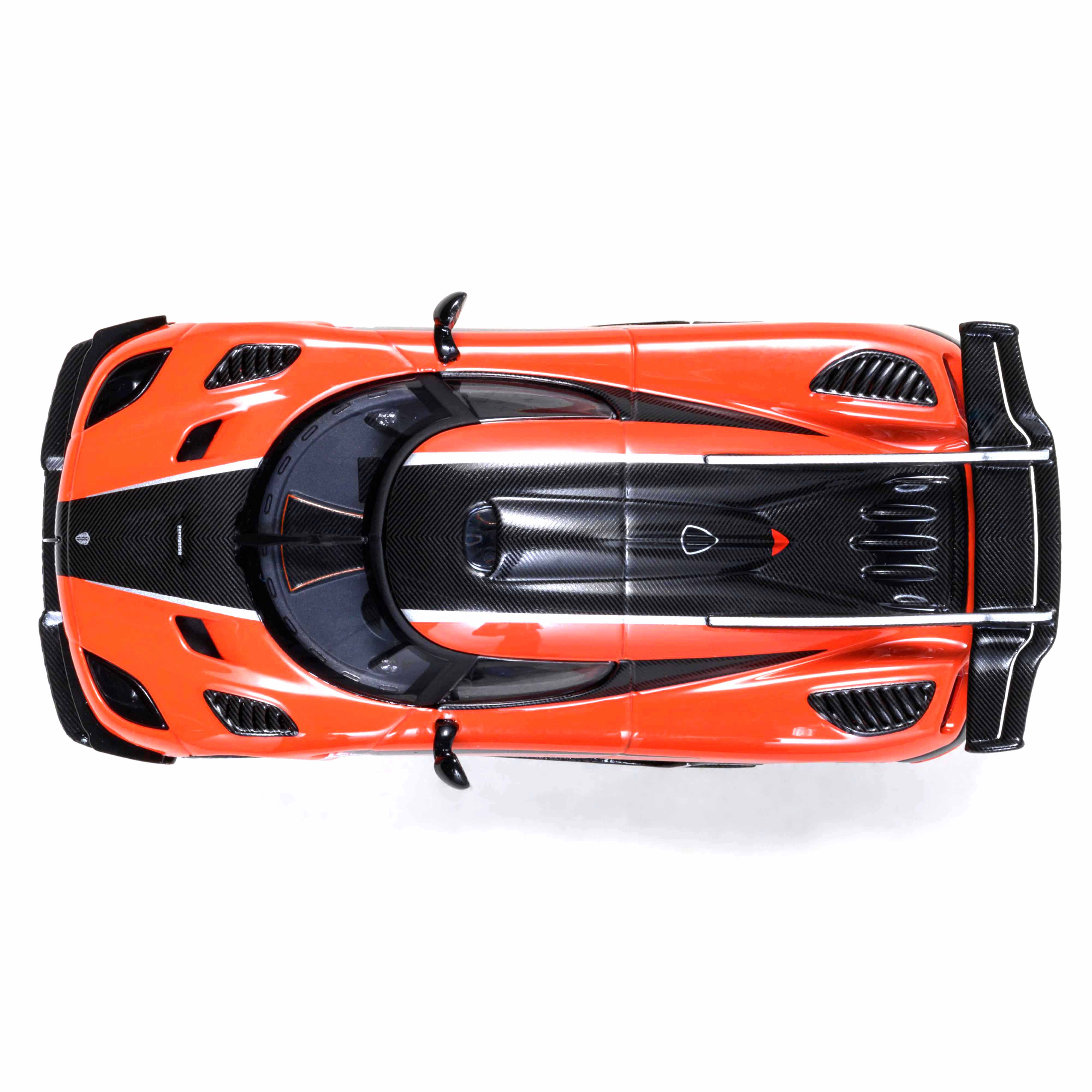 Koenigsegg One : 1 Orange lave/Fibre de carbone/Bandes argentées 1/64 - Image 7