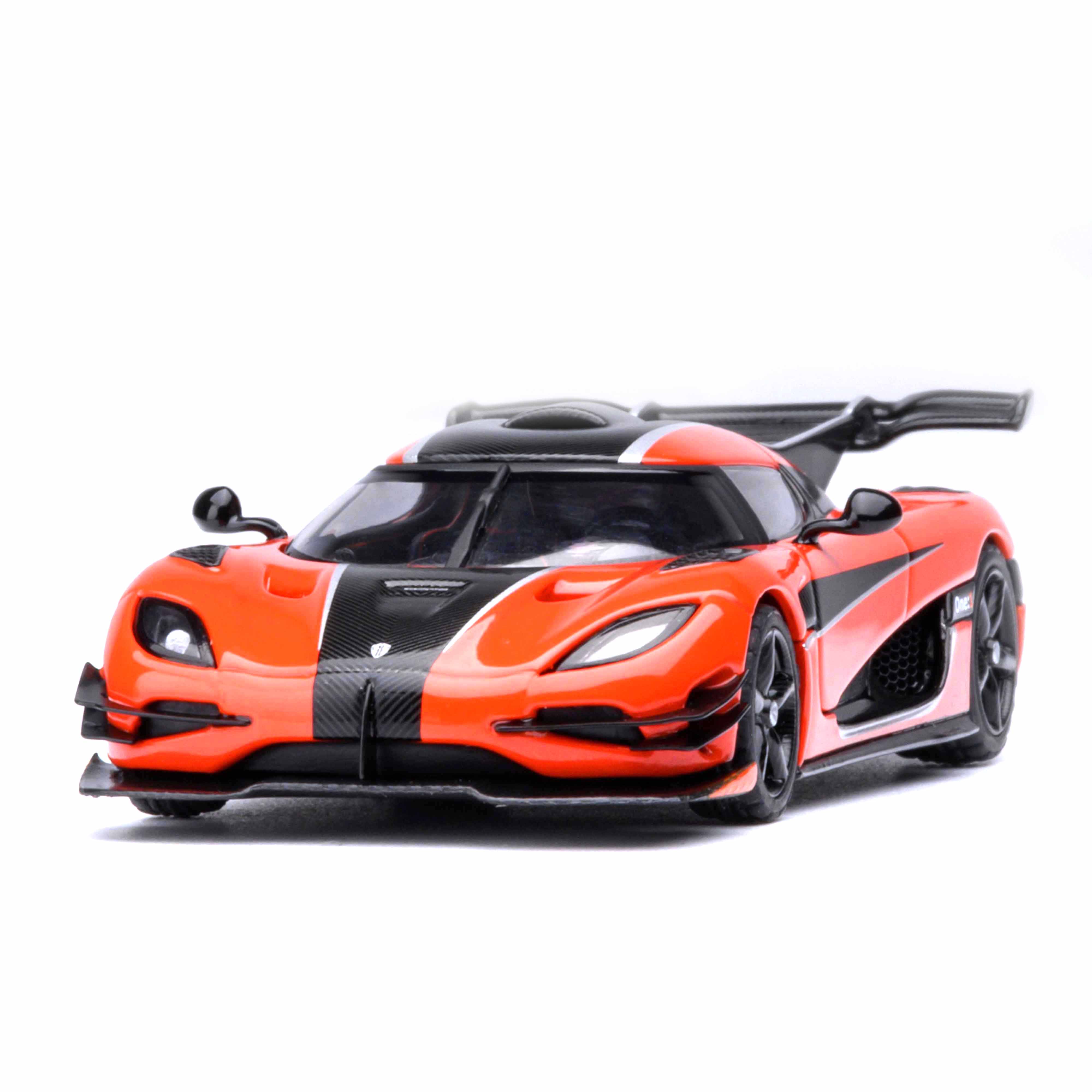 Koenigsegg One : 1 Orange lave/Fibre de carbone/Bandes argentées 1/64 - Image 9