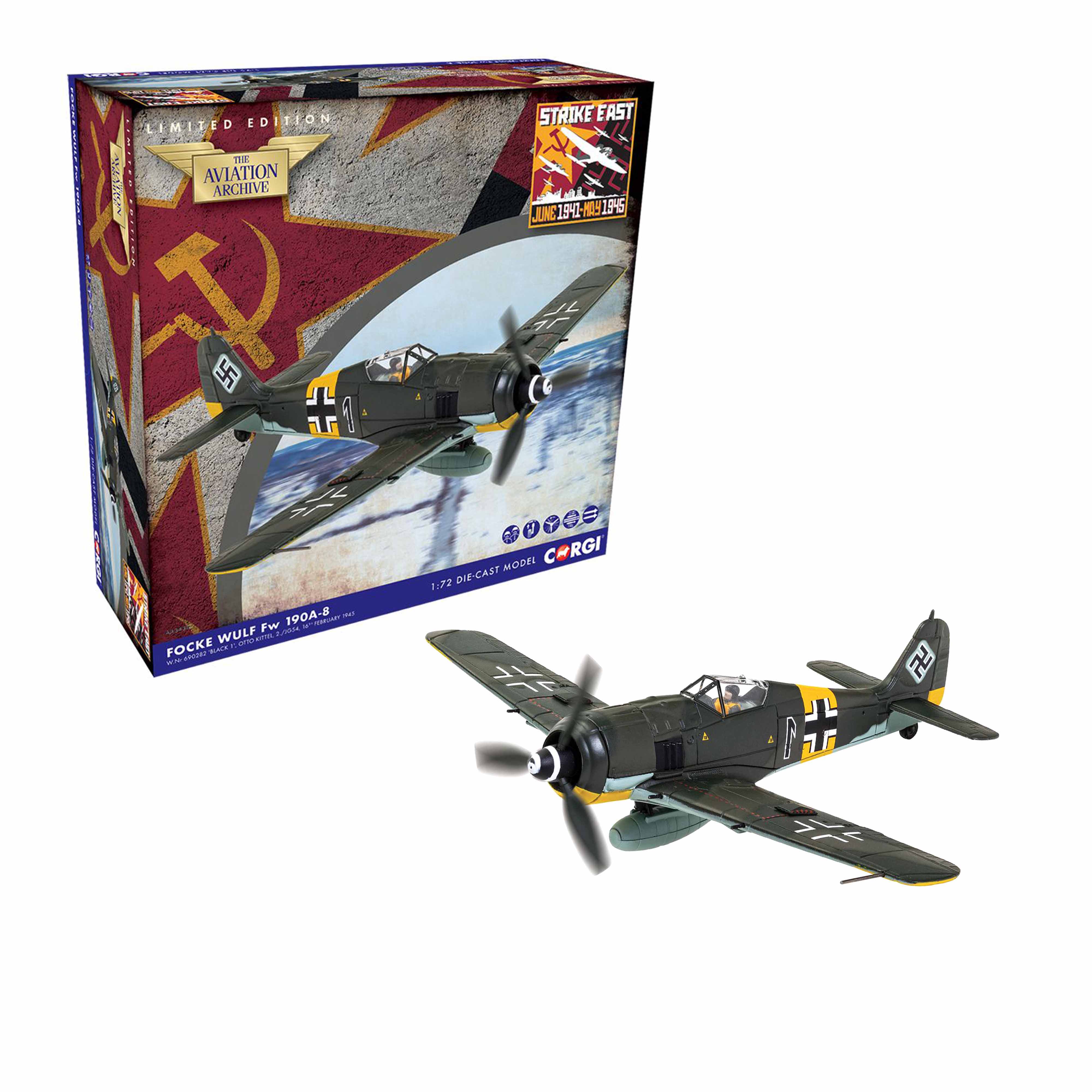 Focke Wulf Fw 190A-8 'Black 1' Oberleutnant Otto Kittel 1/72