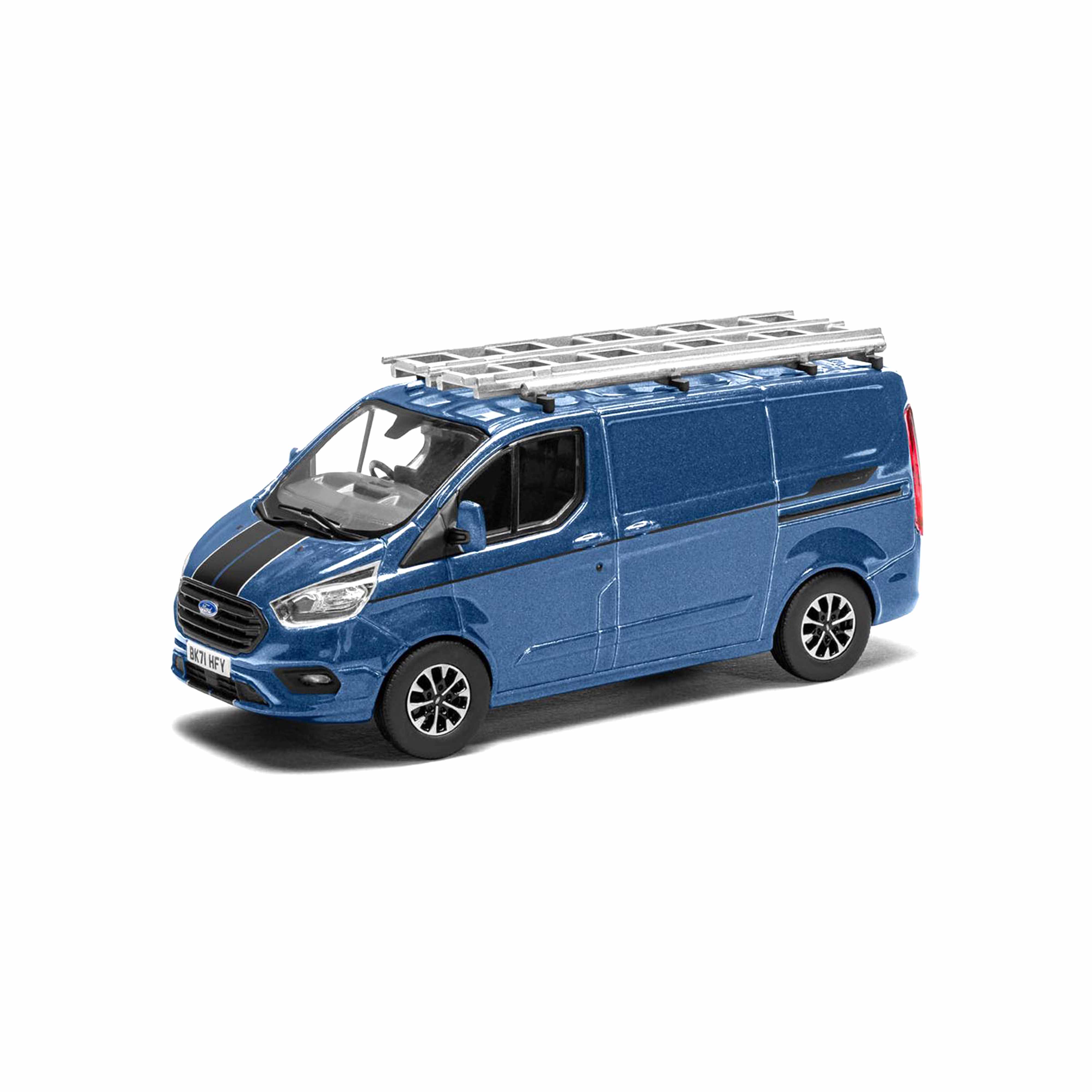 Ford Transit Custom Sport Bleu Chrome 1/43