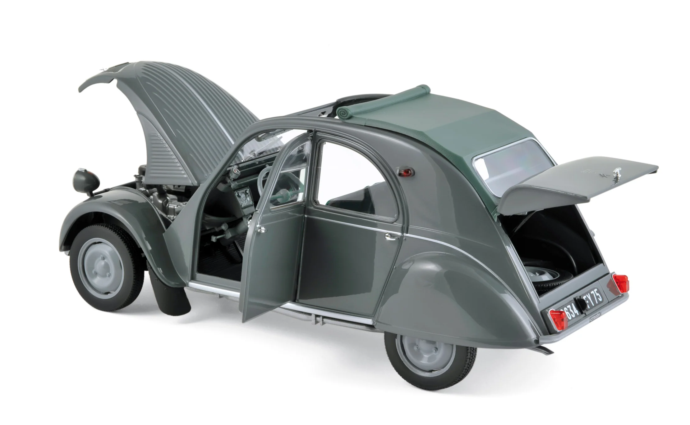 Citroën 2CV AZL Malle Bombée 1957 Gris 1/18 - Image 2