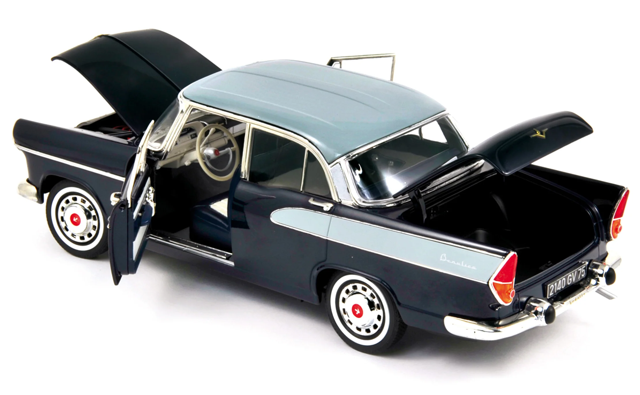 Simca Vedette Beaulieu 1958 Bleu nuit&Gris princesse 1/18 - Image 2