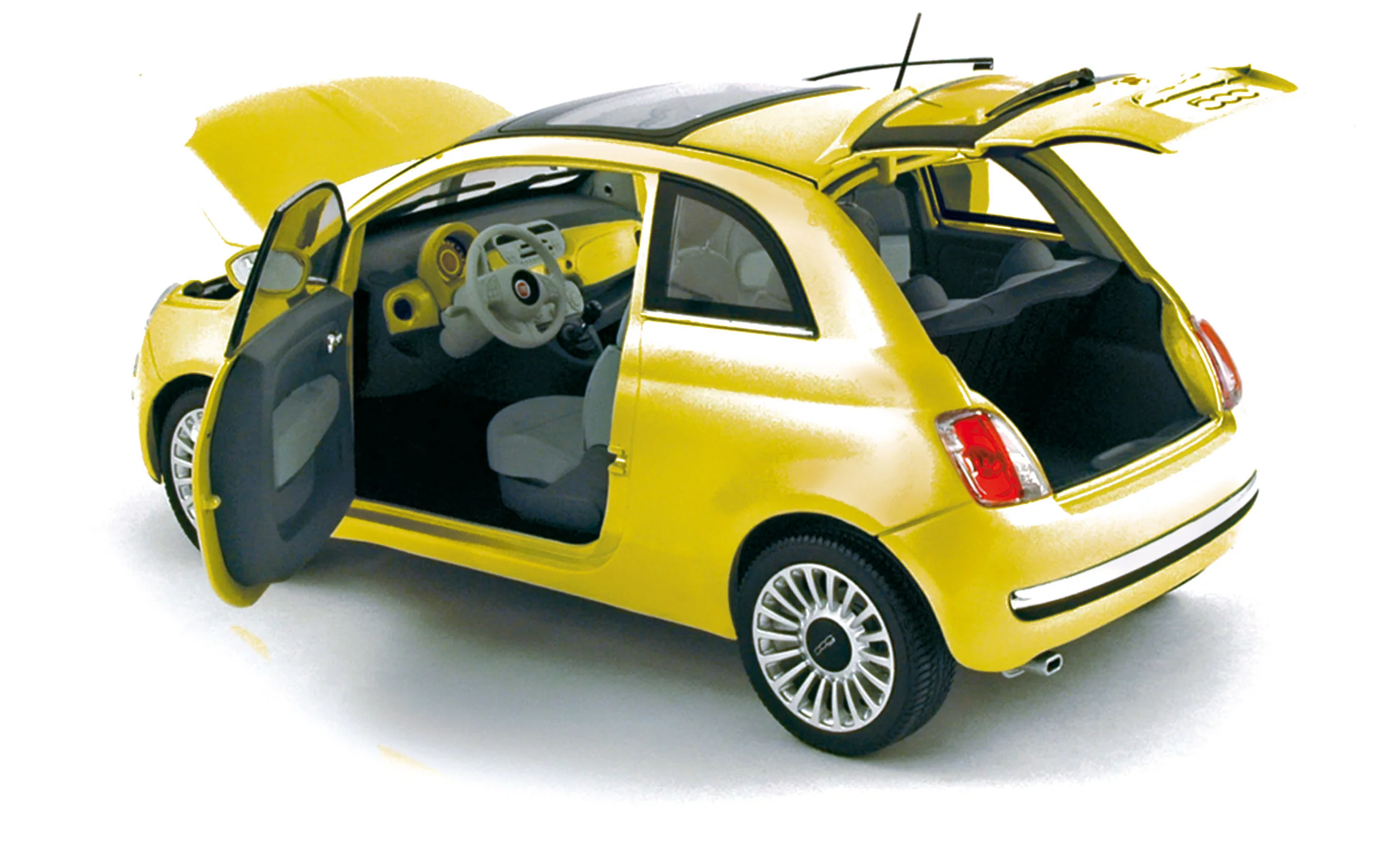 Fiat 500 Lounge 2007 Jaune 1/18 - Image 2