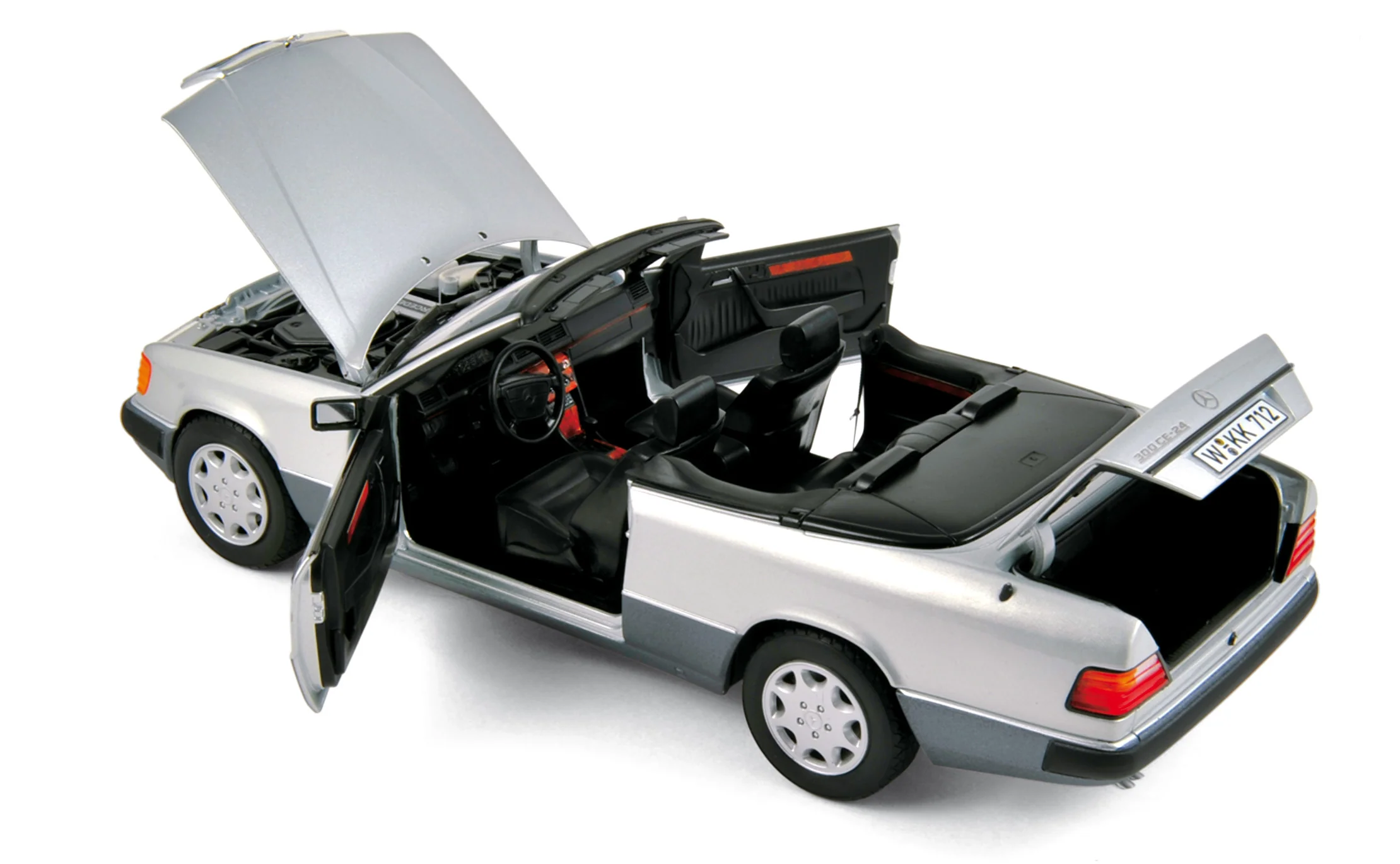 Mercedes-Benz 300 CE-24 Cabriolet 1990 Argent métallisé 1/18 - Image 2