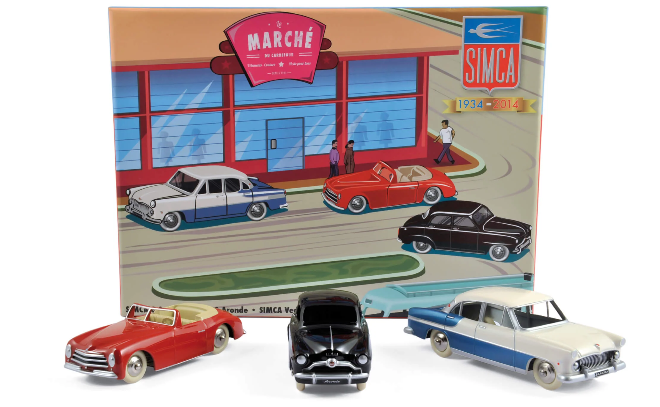 Coffret Cadeau Simca 80ème Anniversaire Simca 8 Sport+Aronde+Vedette