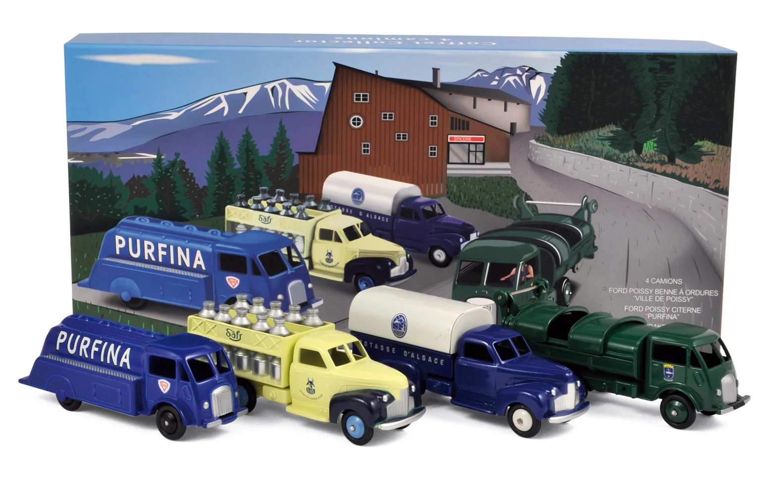 Pack 4 véhicules (Ford Poissy x2 - Studebaker x2) 1/43