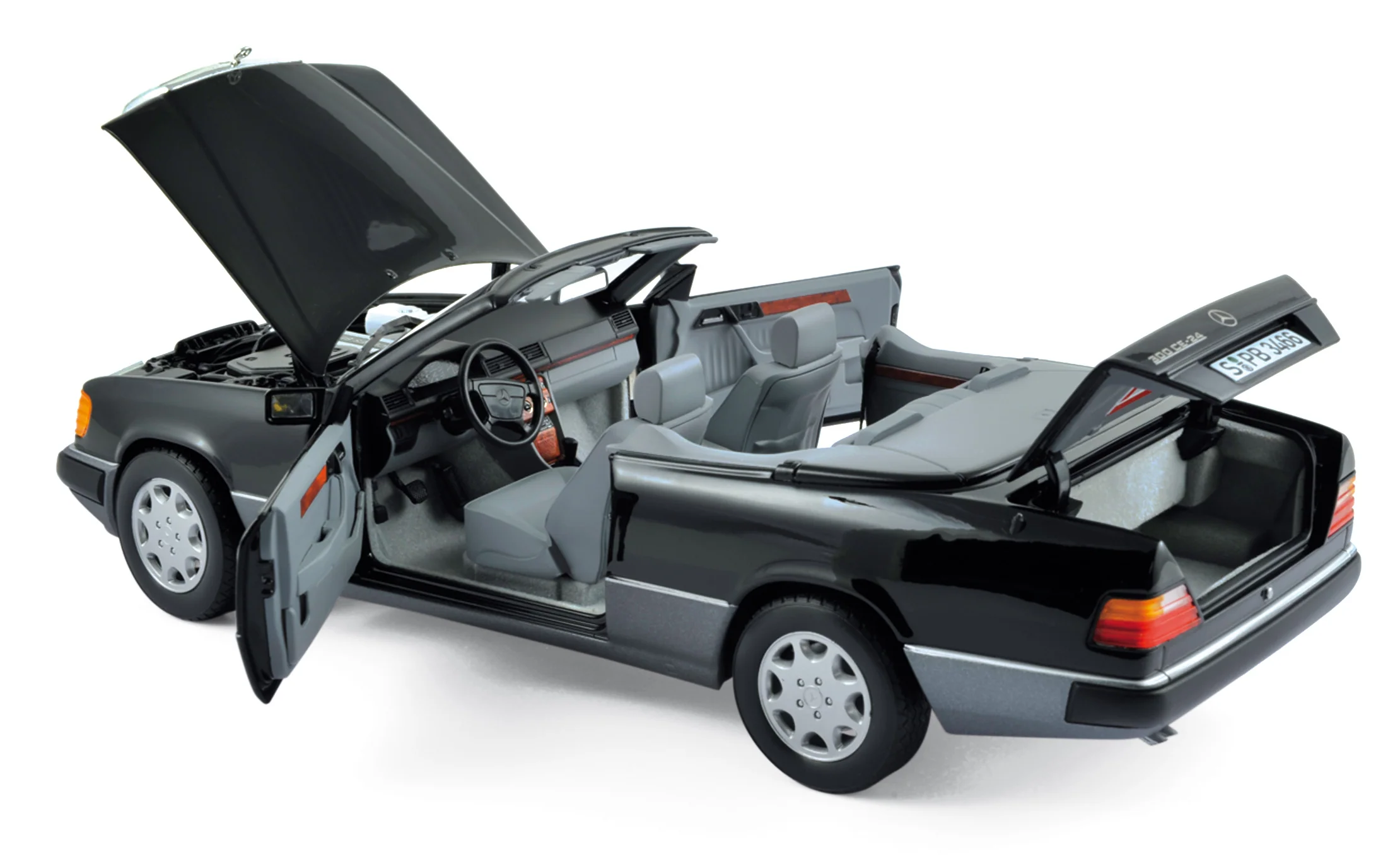 Mercedes-Benz 300 CE-24 Cabriolet 1990 Noir 1/18 - Image 2