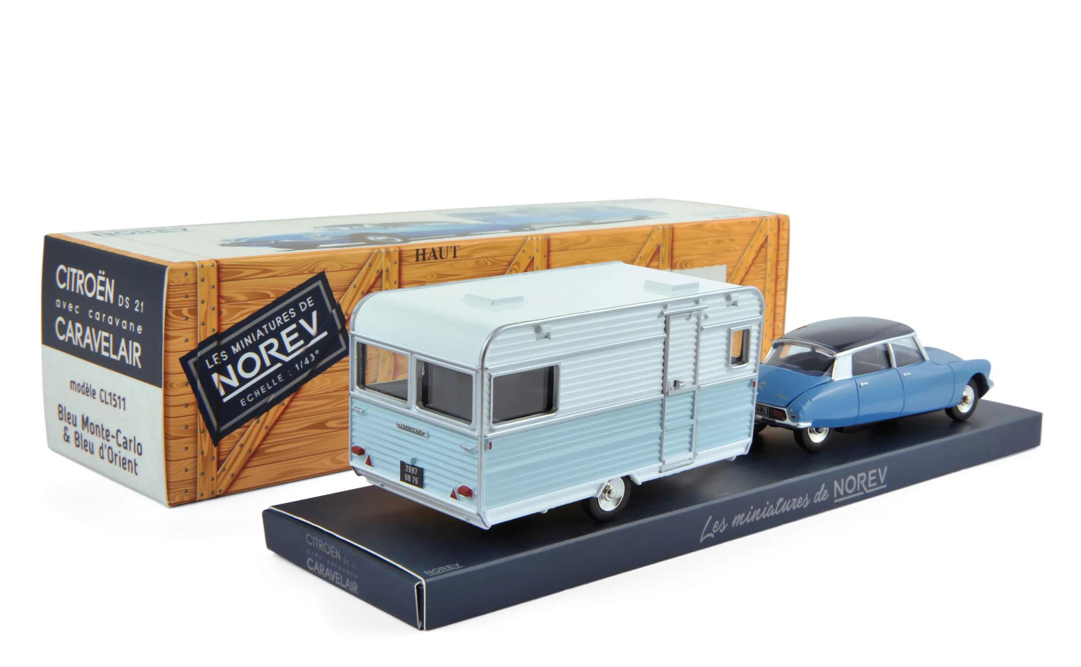 Citroën DS 21&Caravane Caravelair Blue Monte-Carlo&Blue d'Orient - Image 3
