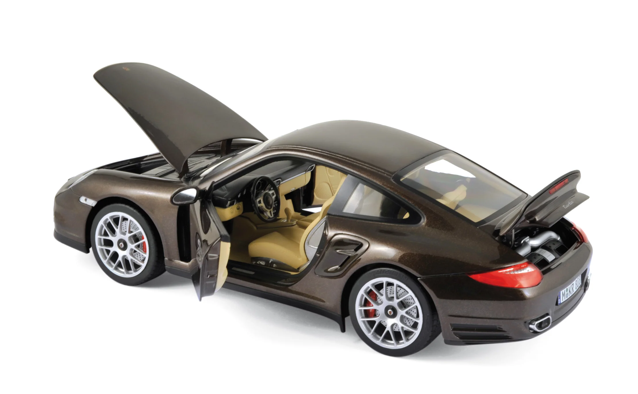Porsche 911 Turbo 2010 Marron métallisé 1/18 - Image 2