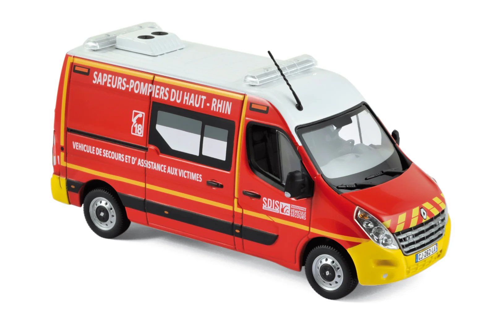 Renault Master 2011 Pompiers - VSAV Pare-chocs jaunes 1/43