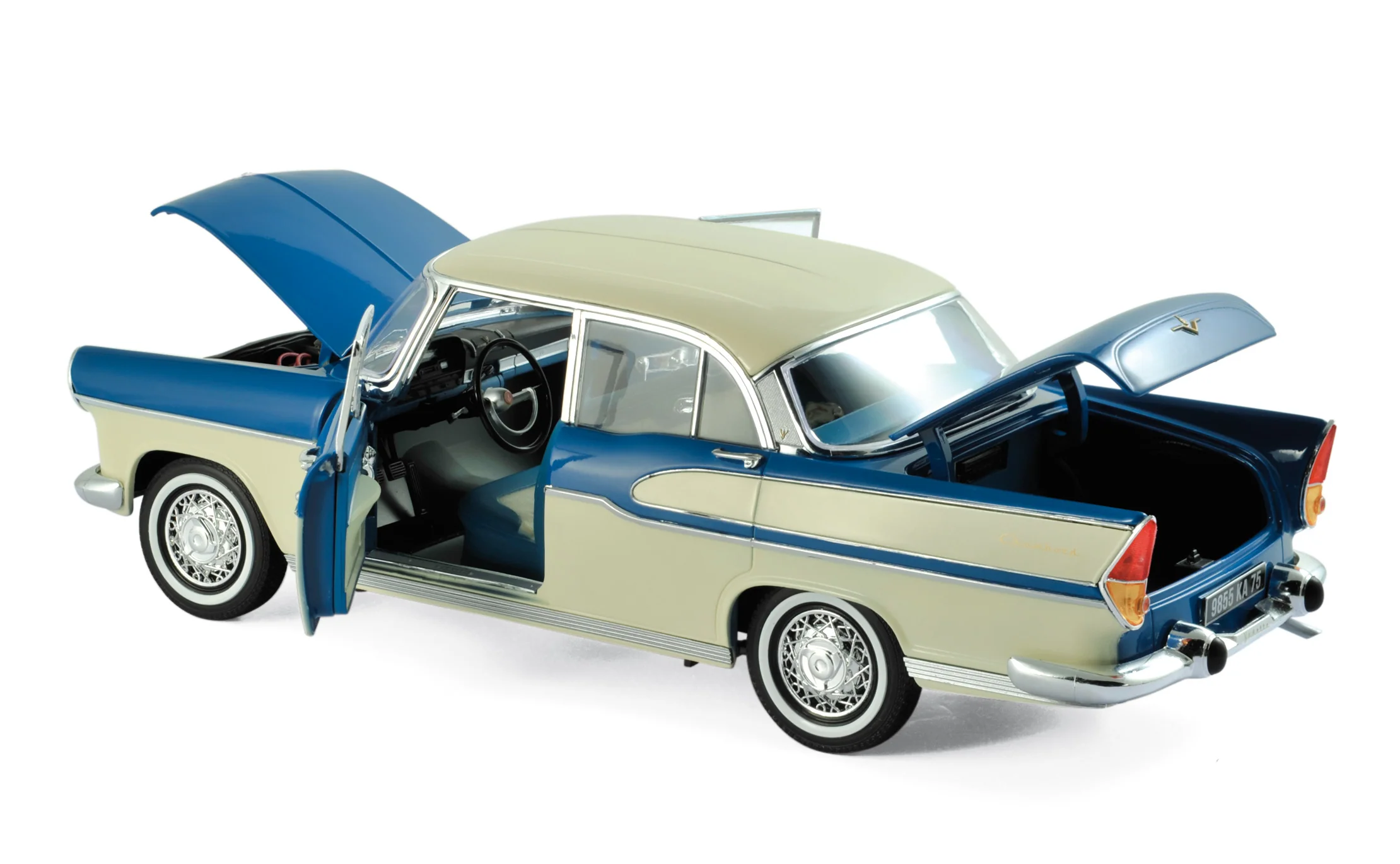 Simca Vedette Chambord 1960 Vert Tropique et Ivoire de Chine 1/18ème - Image 2