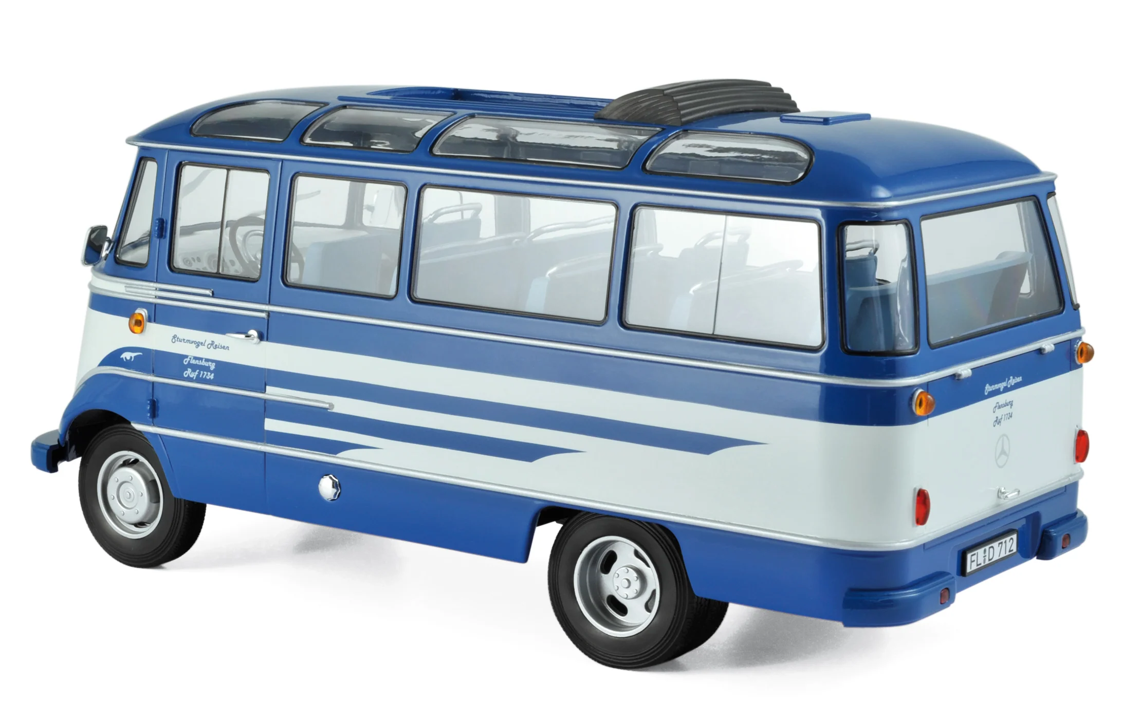 Mercedes-Benz O319 Bus 1957 Bleu et Beige 1/18 - Image 2