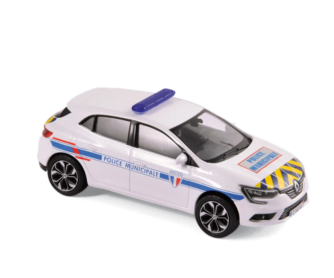 Renault Megane 2016 Police Municipale Bleu&Bande Jaune 1/43