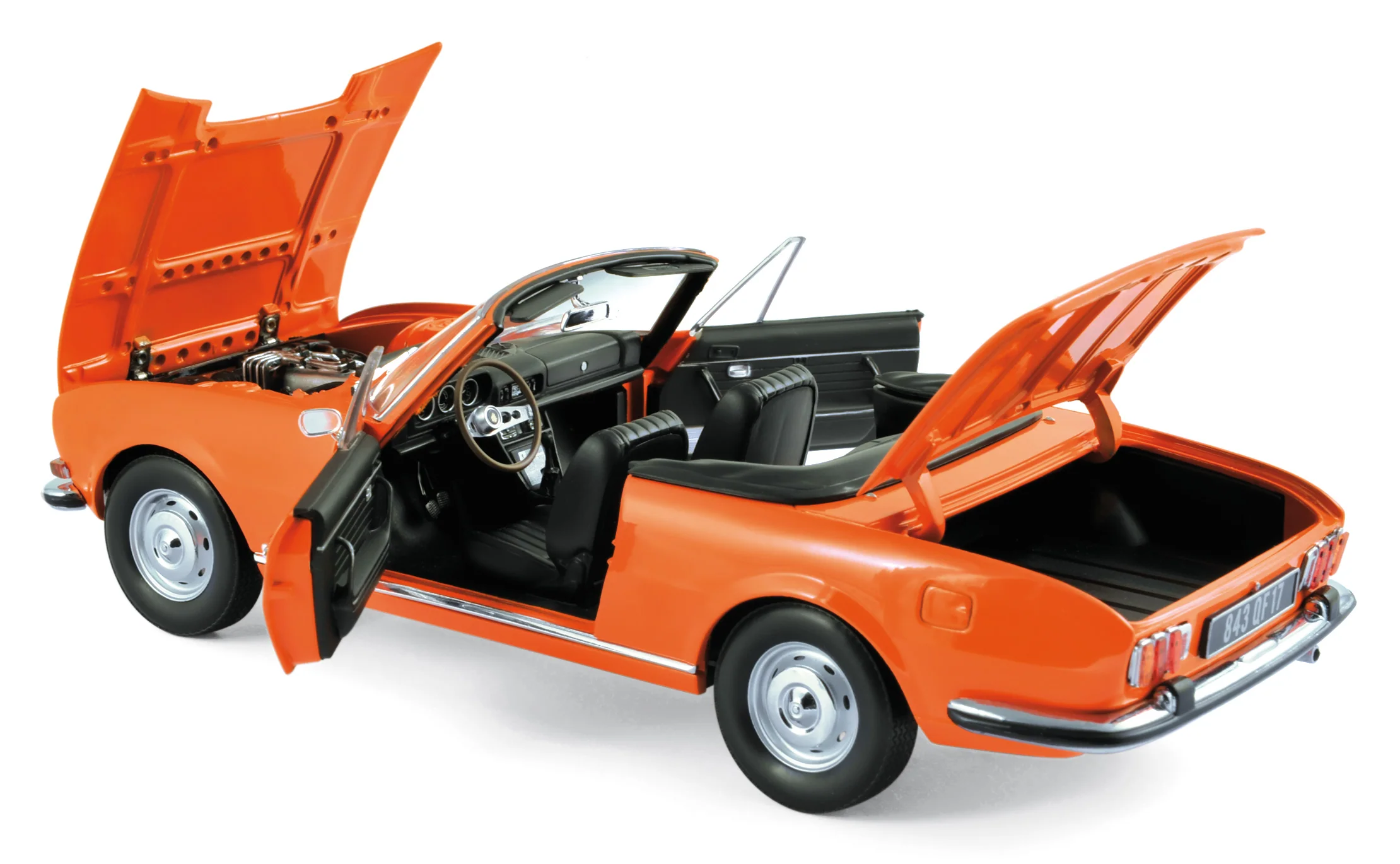 Peugeot 504 Cabriolet 1970 Capucine Orange 1/18 - Image 2