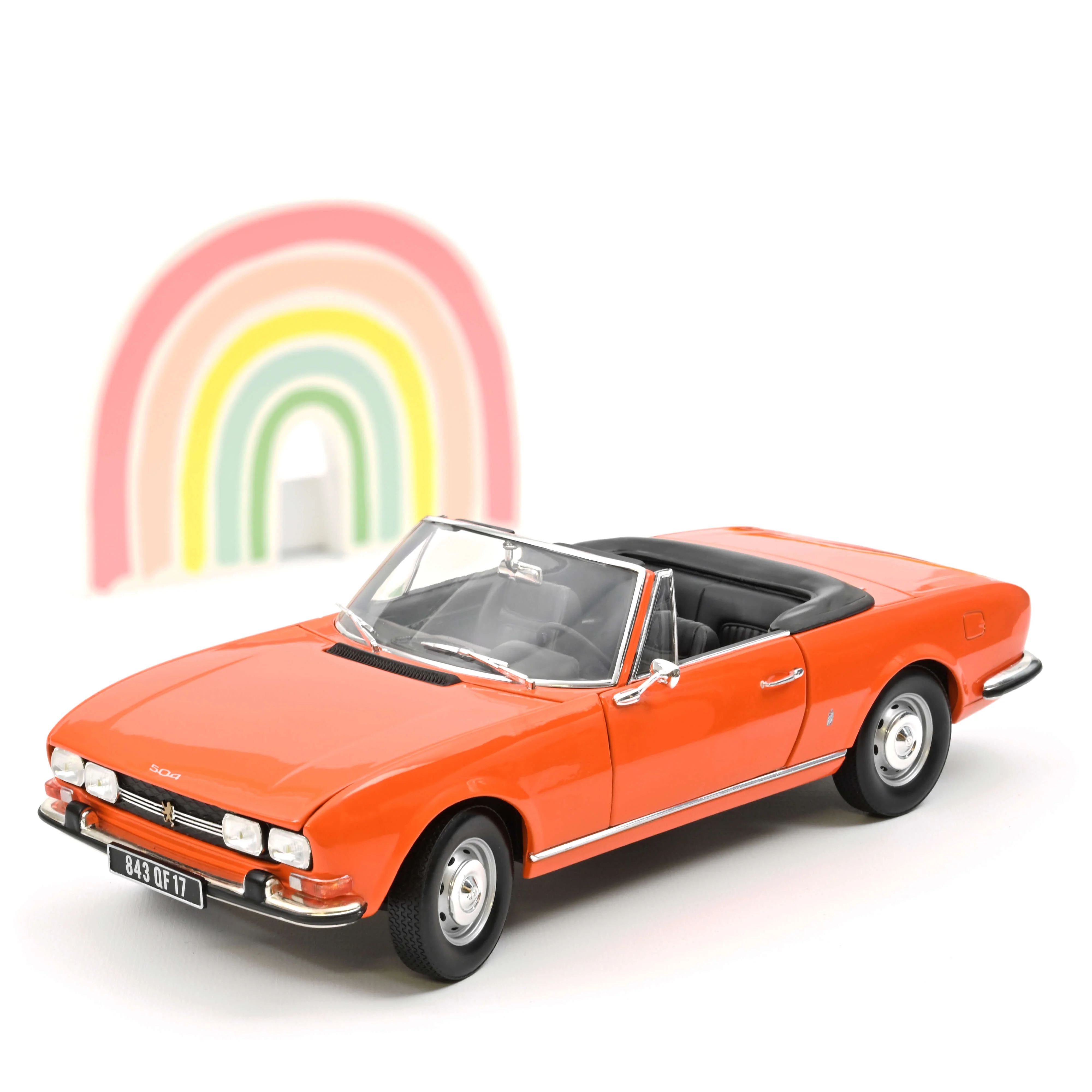 Peugeot 504 Cabriolet 1970 Capucine Orange 1/18 - Image 3