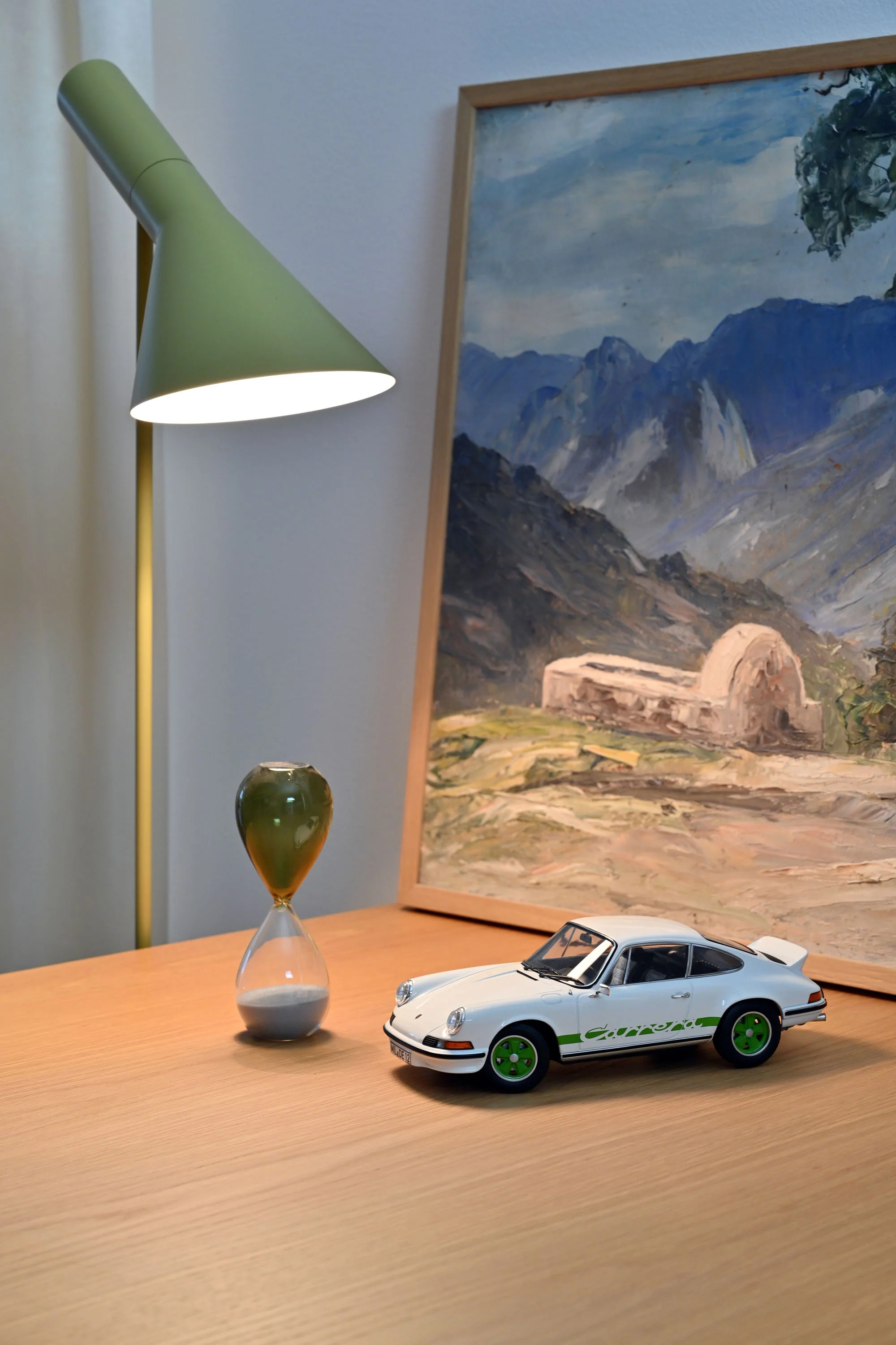 Porsche 911 RS 1973 Blanc et vert déco 1/18 - Image 3